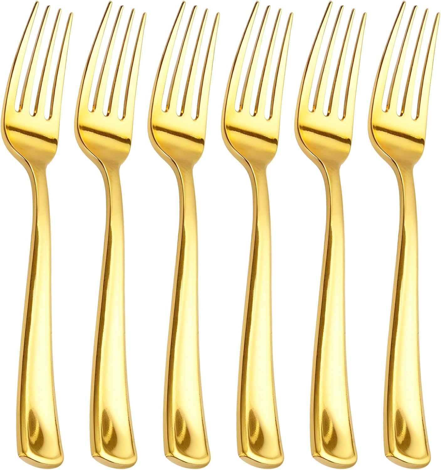 bUCLA 600PCS Gold Plastic Forks - 7.4inch Heavy Duty Plastic Forks Bulk Disposable for Party - Gold Silverware,Ideal for Weddings&Daily Using