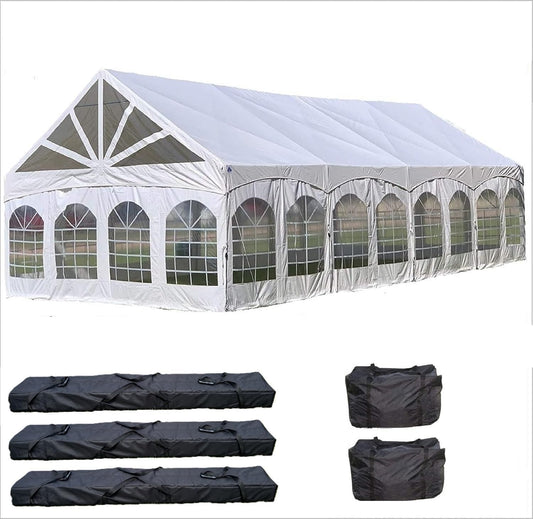 DELTA 40'x20' PE Marquee Party Tent, Tents for Parties, Large Wedding Tent, Carpas para Fiestas,Heavy Duty Canopy, Outdoor Event with Waterproof Top + 5 Storage Bags