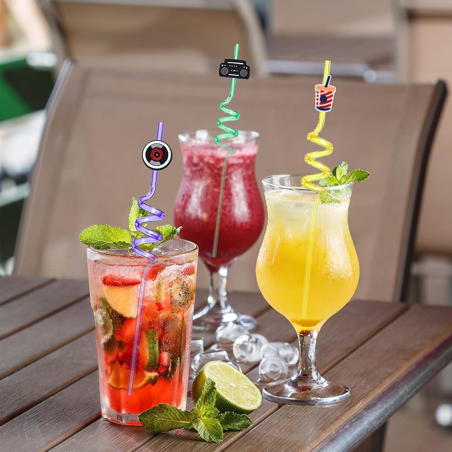 24 Pcs Movie Night Party Plastic Straws Movie Theme Party Supplies Projectors Cinema Ticket Popcorn Drinking Straws for Kids Teens Adults Birthday Party Favors Decorations