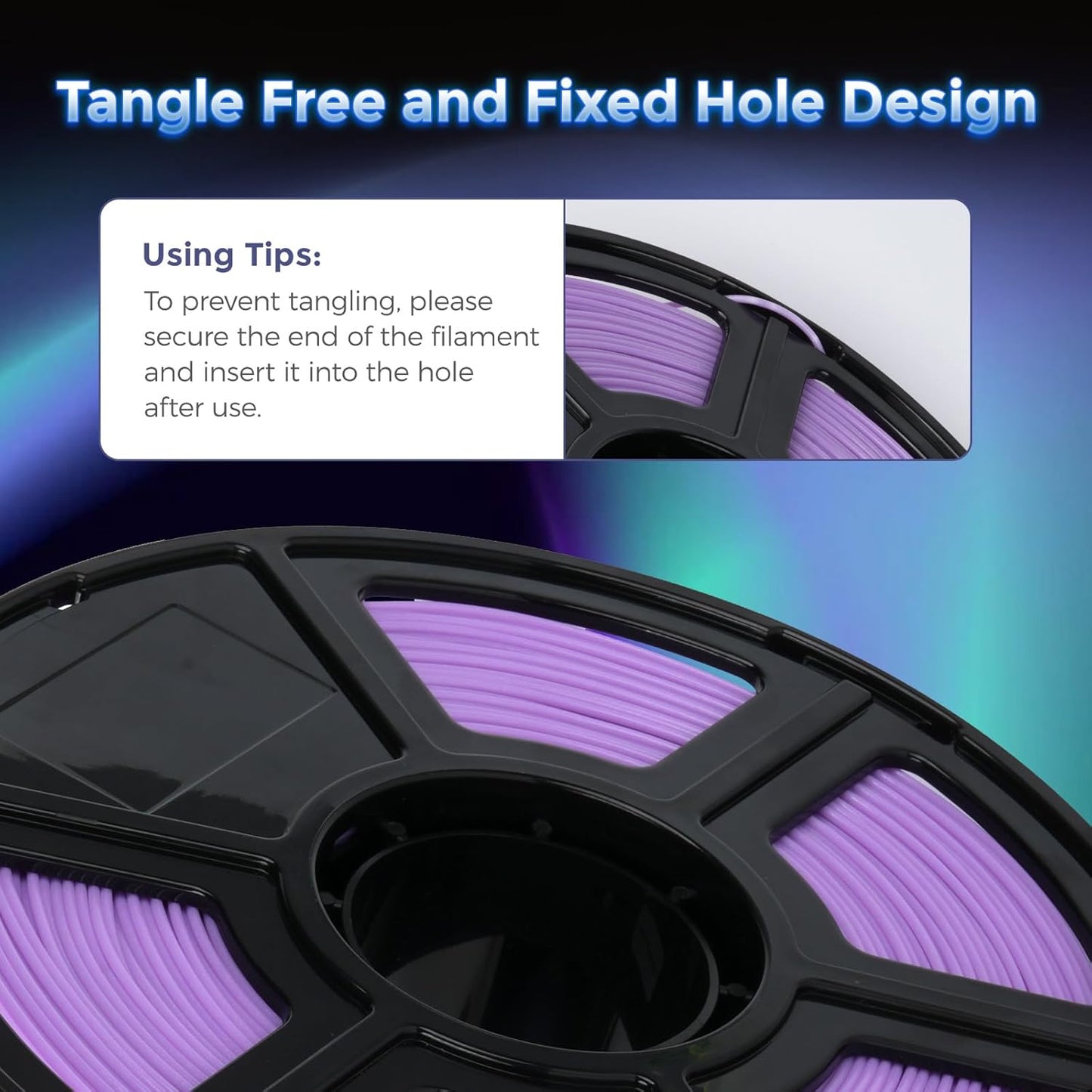 FLASHFORGE Rapid PLA Filament 1.75mm Luminous Purple, 500mm/s High Speed Printing, Glow in The Dark 3D Printer Filament 1kg Spool, Dimensional Accuracy +/- 0.02mm, Brilliant, Long-Lasting Glow