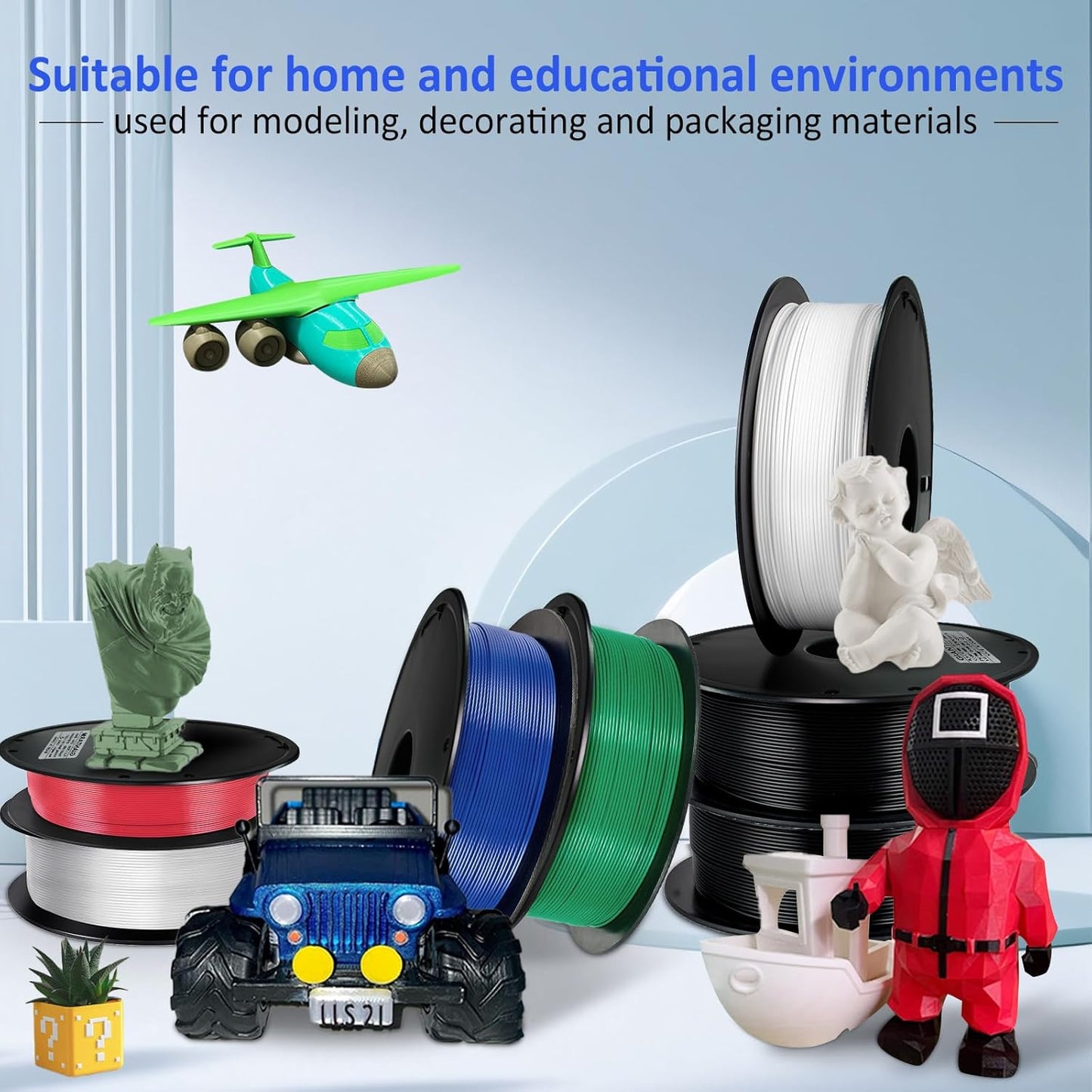 GIANTARM 3D Printer Filament, 0.5kg Blue PLA Filament, 1.75mm Dimension Accuracy +/- 0.03mm, 3D Printing Filament