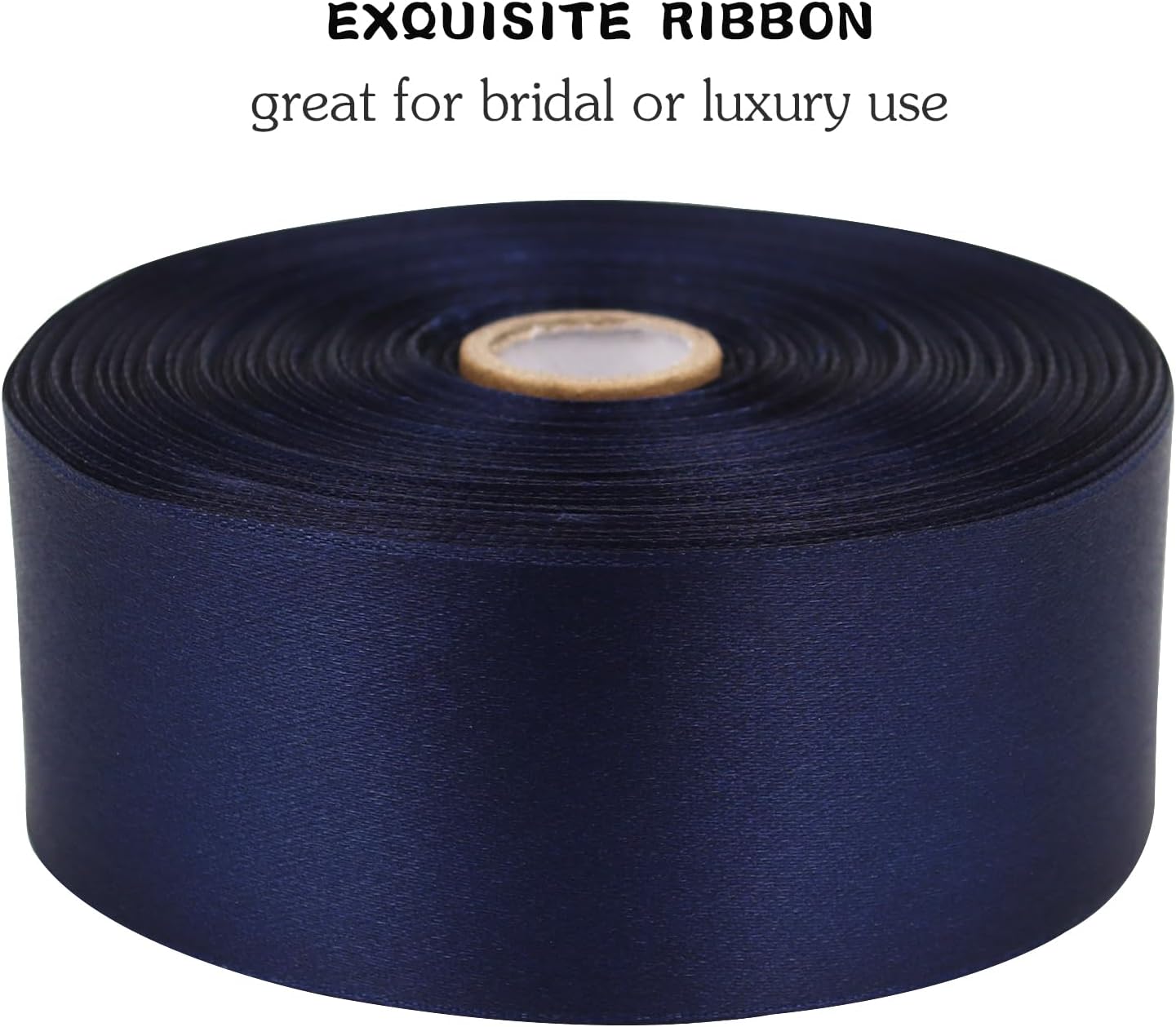 Deep Blue Solid Satin Ribbon 1-1/2 Inch 50 Yards Solid Polyester Fabric Ribbon for Gift Wrapping Wedding Christmas Baby Shower Birthday Party Decoration Handmade Immortal Flower Craft