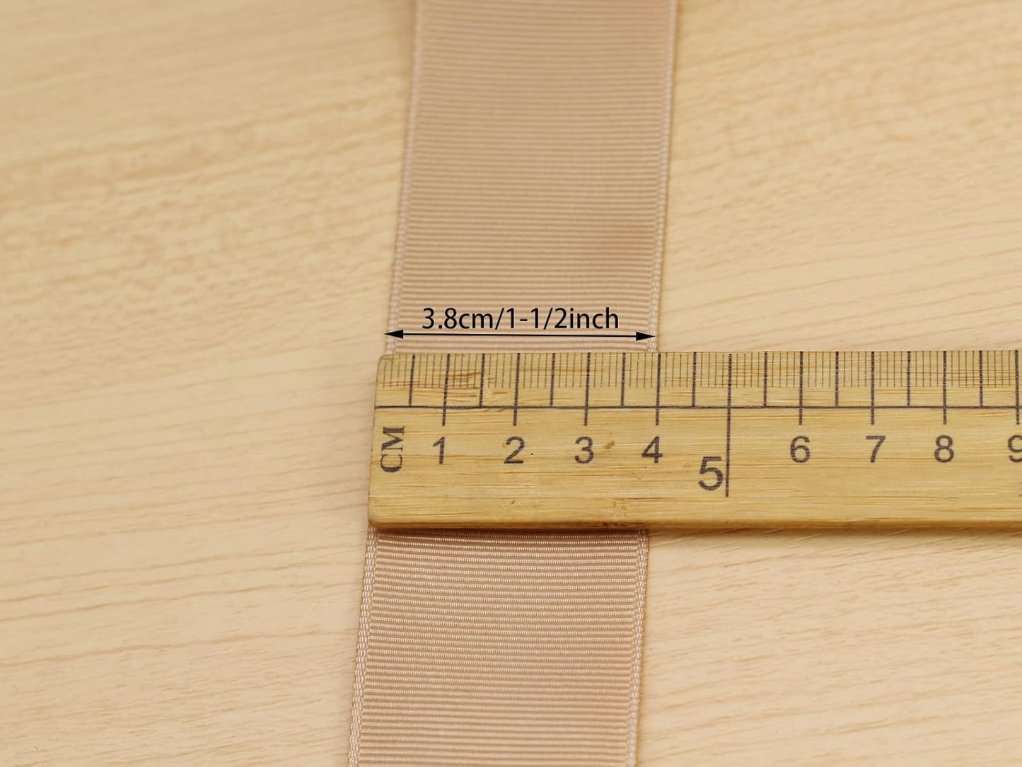 Jesep One Roll 50 Yards Khaki Soild Grosgrain Ribbon 1-1/2 inch Boutique Gift Wrapping Package Ribbon, DIY Crafts Bow Hair Headband Accessories Assorted Ribbon #835 (38mm)