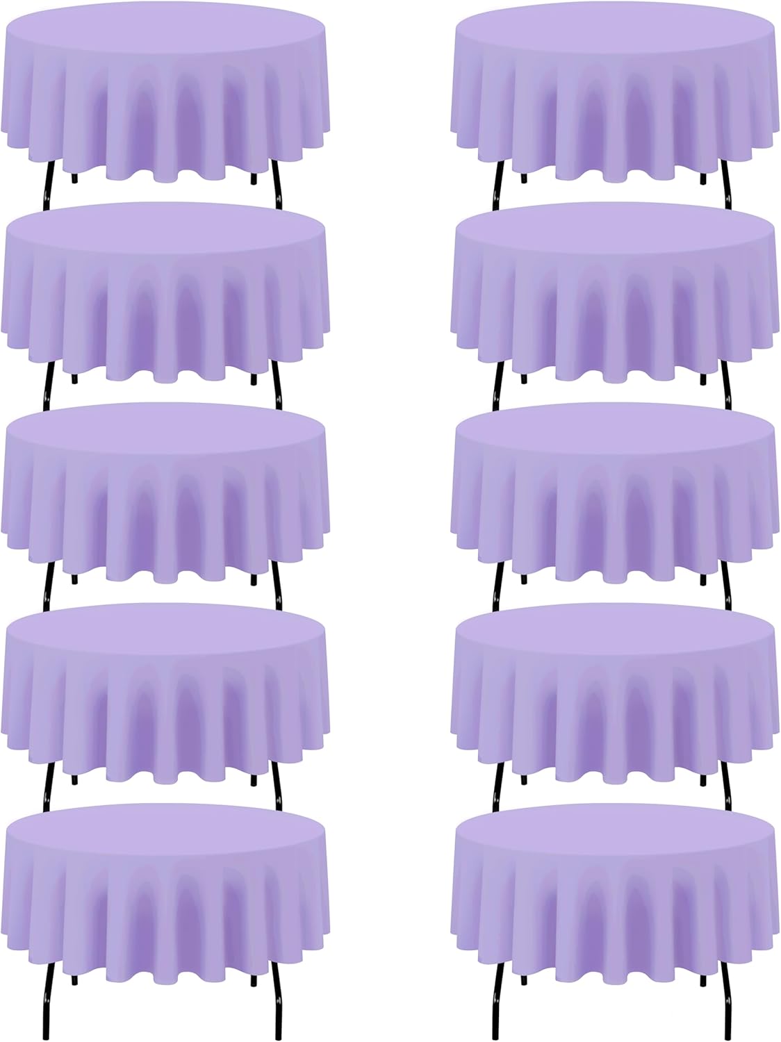 BRILLMAX 10 Pack Lavender Round Tablecloths 90 Inch - Circle Bulk Linen Polyester Fabric Washable Table Cloth Cover for Wedding Reception Banquet Birthday Party Buffet Restaurant