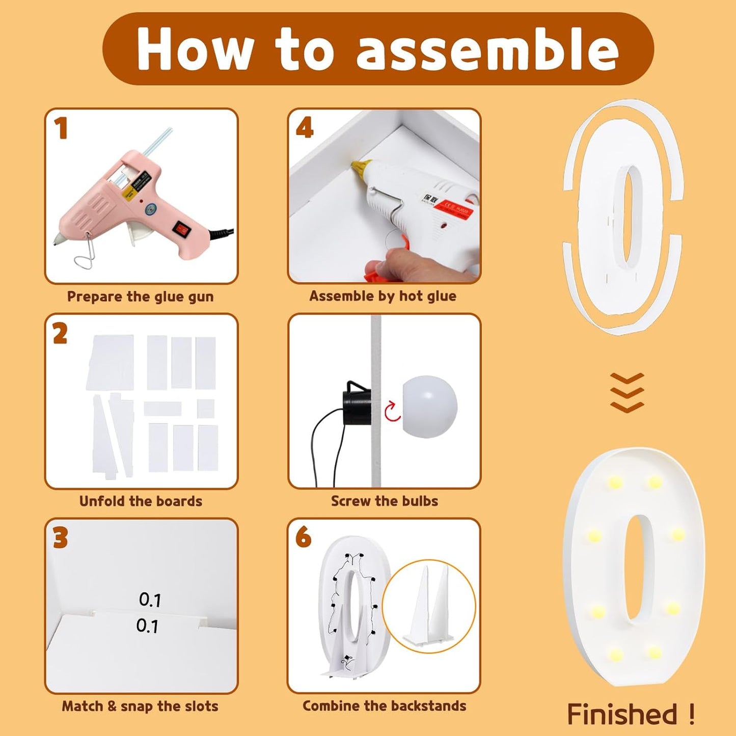 imprsv Marquee Light Up Numbers, Mosaic 3FT Marquee Numbers for 40th 50th Birthday Decorations Anniversary Party Decor, Large 0 for Party Decorations (Need to Assemble)