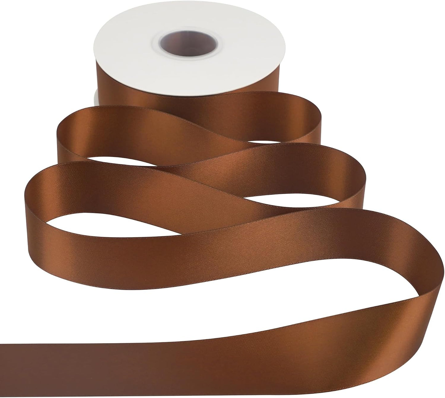 HUIHUANG Brown Satin Ribbon 1-1/2 inch x 50 Yards Dark Brown Double-Faced Satin Ribbon for Gift Wrapping, DIY Crafts, Holiday Decor, Christmas Wedding Party Decor, Bows, Flower Bouquet