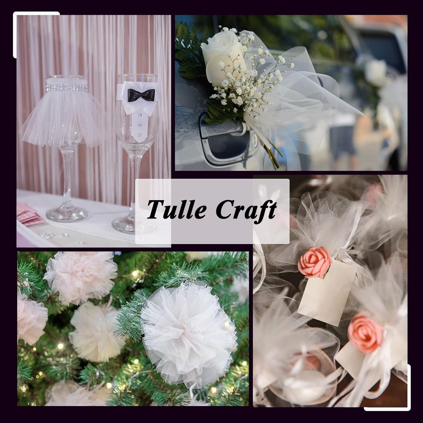 Dusty Rose Tulle Fabric Roll 6”by 100 Yards (300 ft) Soft Tulle Spool for DIY Crafting Favor Supplies, Tutus, Wedding, Party Decorations, Gift Wrapping