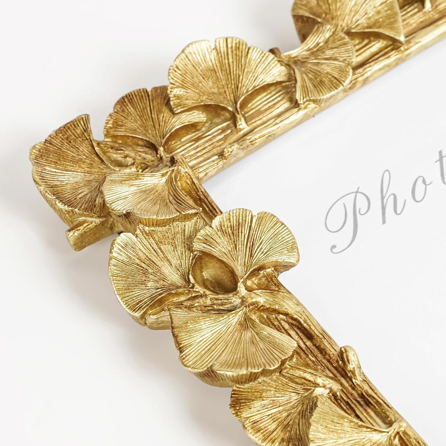 Cuspin Gold 8x10 Picture Frame, Vintage Ornate Picture Frames Leaf Textured Hand-Crafted Resin with Glass Front, Antique Photo Frame for Tabletop Display, Retro Design Home Decor