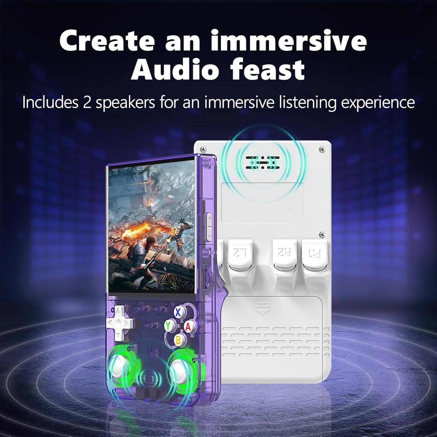 2025 New Upgrade R36ULTRA Retro Handheld Game Console with 64G Built-in 21000+ Classic Games,Portable Hand Held Open Source Linux System 4.0-in 4k HD IPS Screen Video Player (Purple)