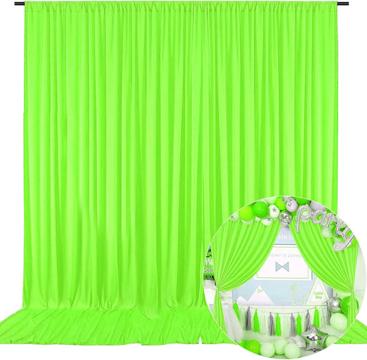 10 x 7 Feet Light Green Backdrop Curtain for Partie, Background Curtains for Photoshoot, Birthday, Wedding, Halloween, Thanksgiving, Christmas Day, New Year Party Decorations 5Ft x 7Ft, 2 Panels