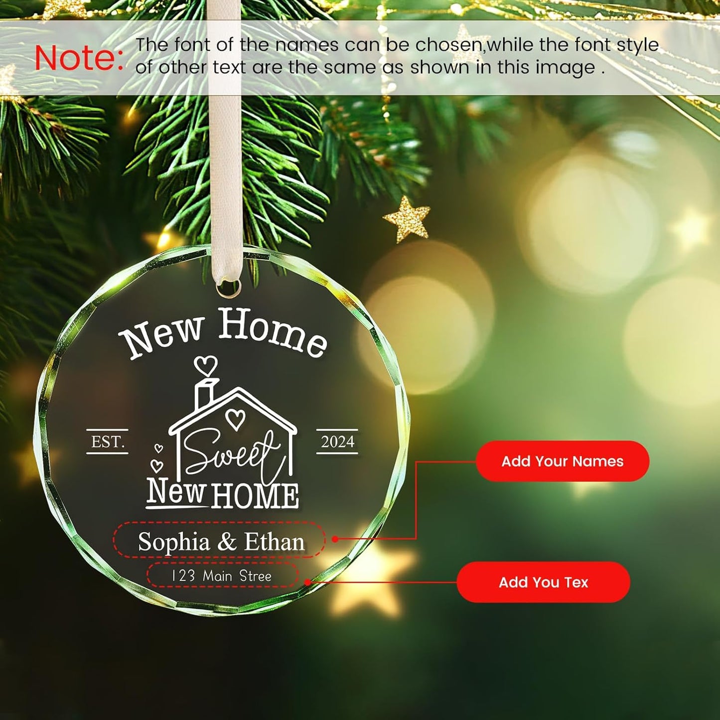 New Home Ornament 2025, Personalized Christmas Ornaments, House Warming Gifts for Couples, Custom First House Gifts for Owners, Men, Women