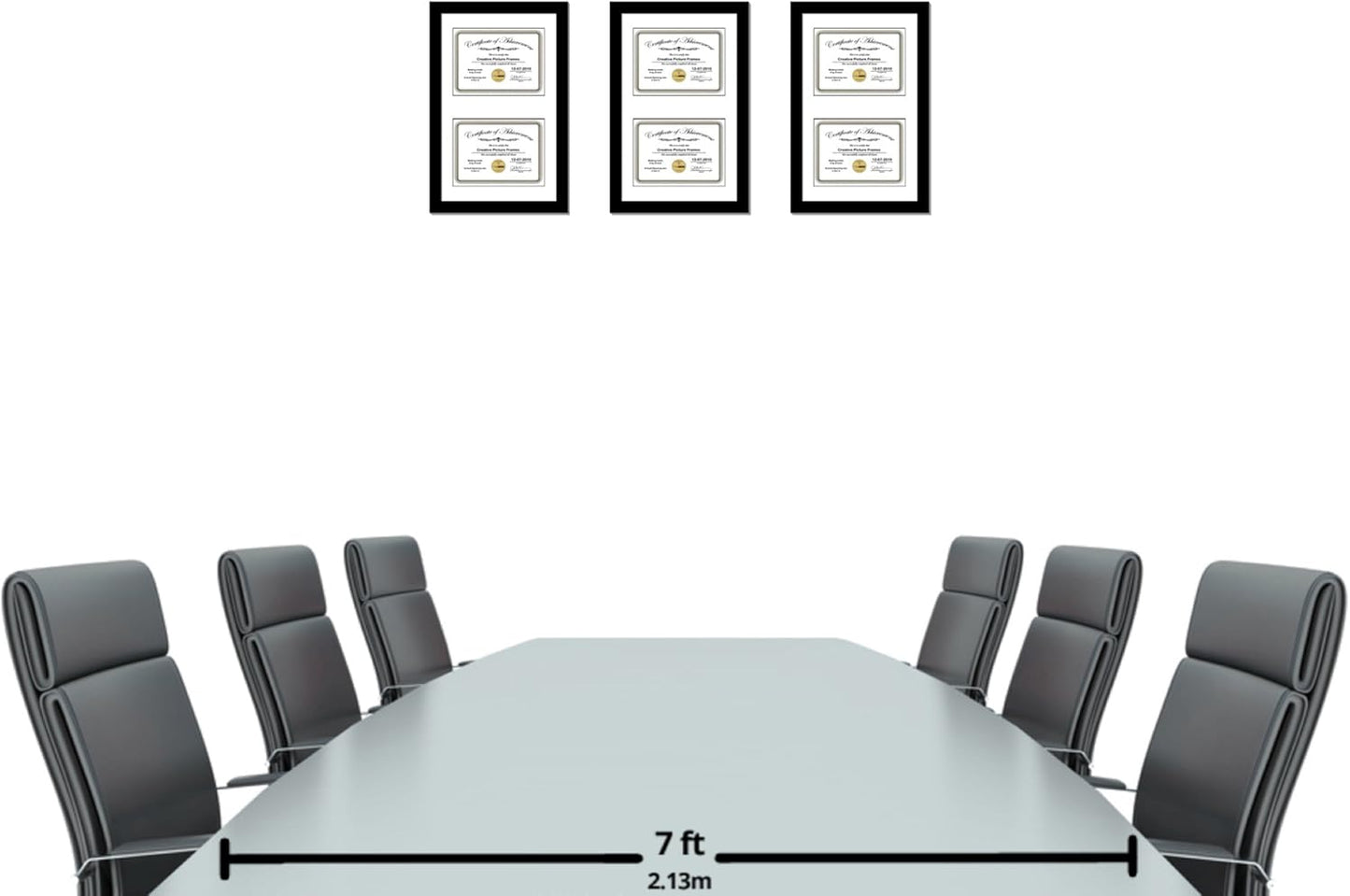 Creative Picture Frames 10X16Bk-W Black Vertical Double Diploma Frame With 2 Opening White Matting | Holds 2-6X8-Inch Documents With Installed Wall Hanger