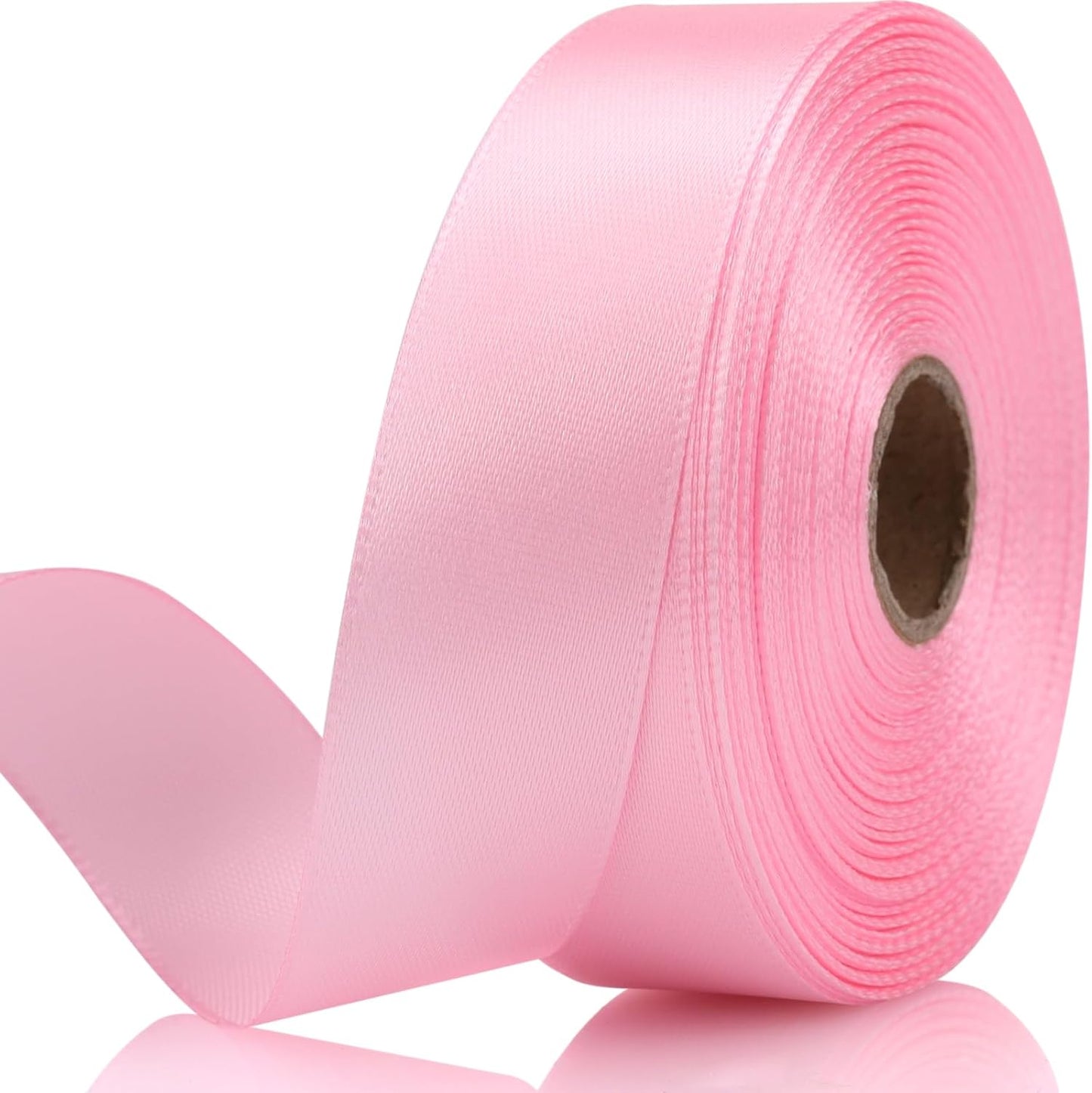 Light Pink 7/8 Inch 30 Yards Satin Craft Ribbon - Single Face Polyester Ribbon for Handmade Roses, Gift Wrapping, Timeless Flower, Bouquets, Wedding and Party Decoration