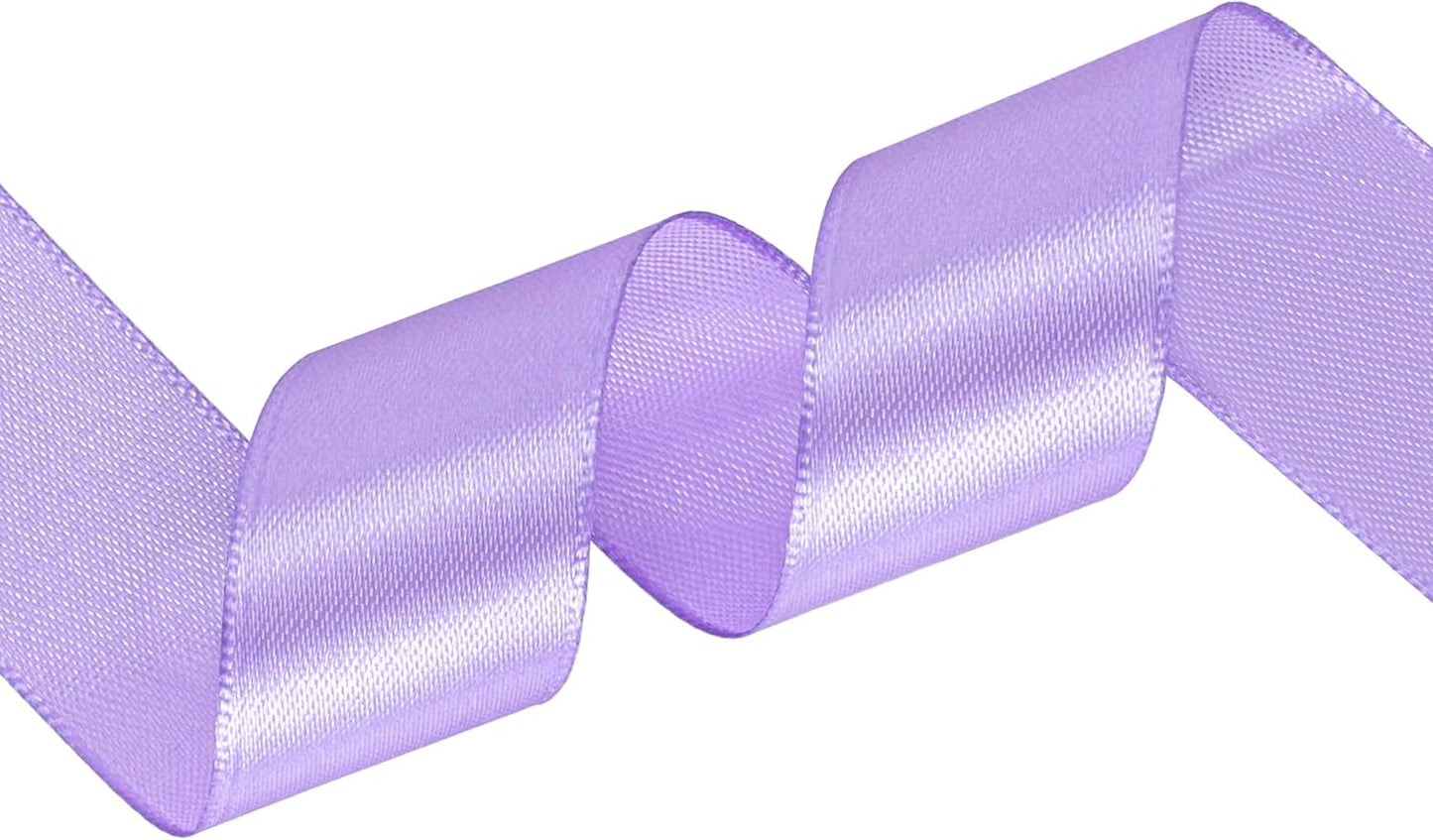 Light Purple Satin Ribbon 1 inch X Continuous 100 Yards, Single Face Polyester Ribbon Perfect for Gift Wrapping, Flower Bouquet, Wedding Decor, Crafts, Bow Making, Sewing and More