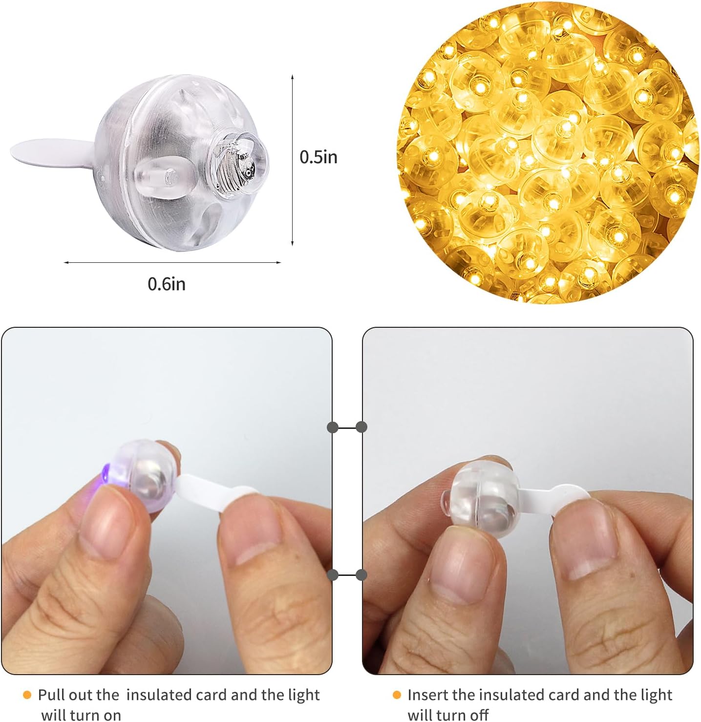 Aogist 200Pcs Warm White Balloon Lights with Hook,Long Standby Time,Waterproof Mini Light for Birthday Party Wedding Christmas Halloween Easter Decorative (Flash)