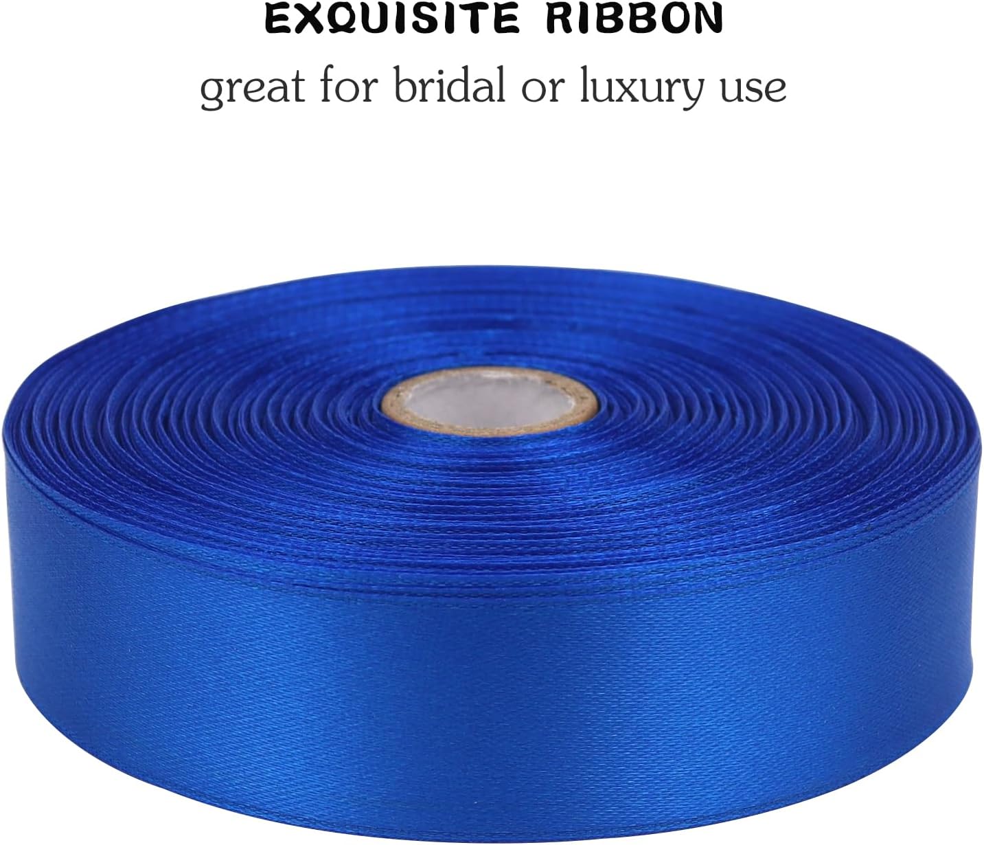 Blue Solid Satin Ribbon 1 Inch 50 Yards Solid Polyester Fabric Ribbon for Gift Wrapping Wedding Christmas Baby Shower Birthday Party Decoration Handmade Immortal Flower Craft