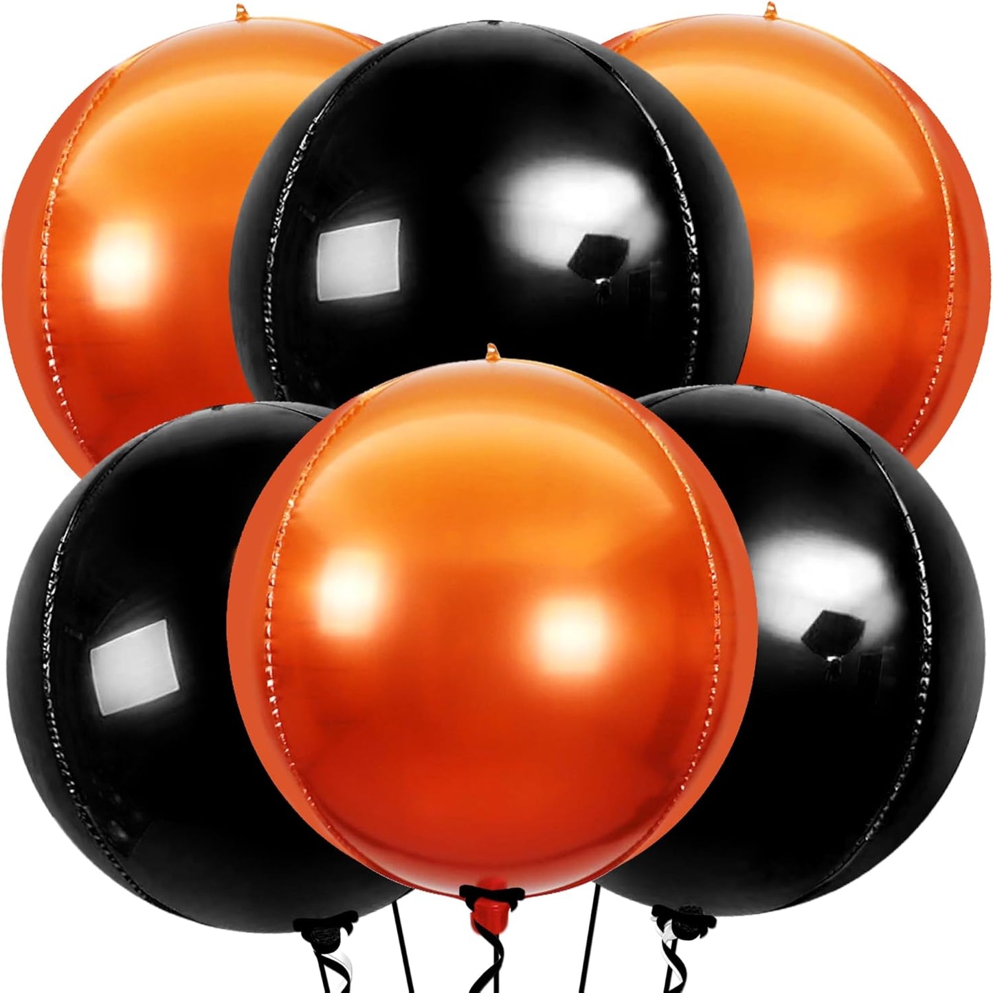Katchon, Huge, Metallic Orange and Black 4D Foil Balloons -22 Inch-pack of 6 | Halloween Decorations Indoor with Halloween Balloons | Fall Decorations For Home, Thanksgiving decorations Indoor