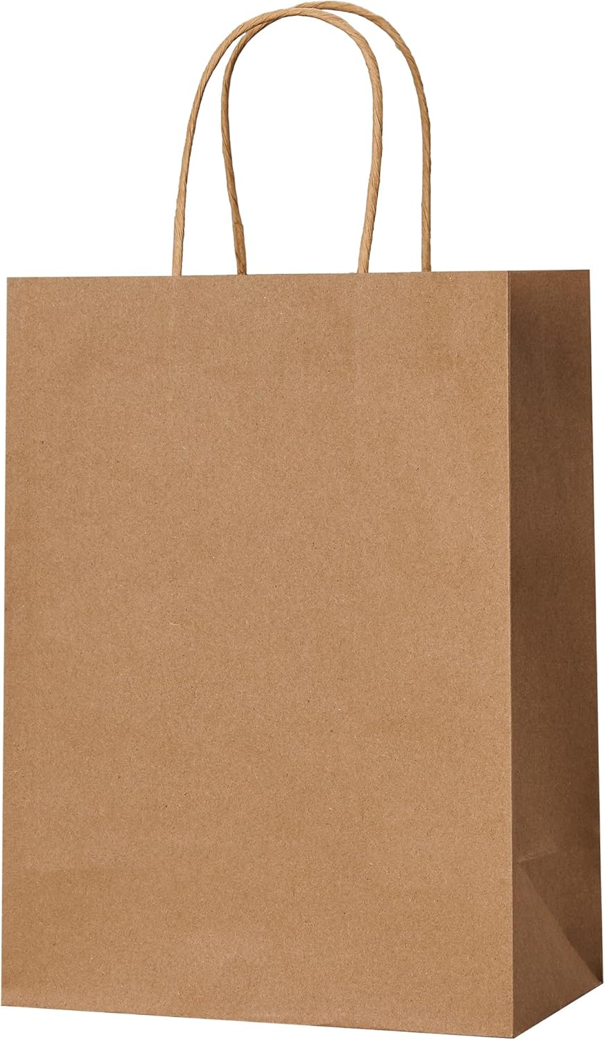 METAPRINT Brown Paper Gift Bags with Handles in Bulk,100 Pack 5.8x3.2x8.25 Inch Small Kraft Paper Bags for Birthday, Party Favors, Grocery, Retail, Shopping, Business