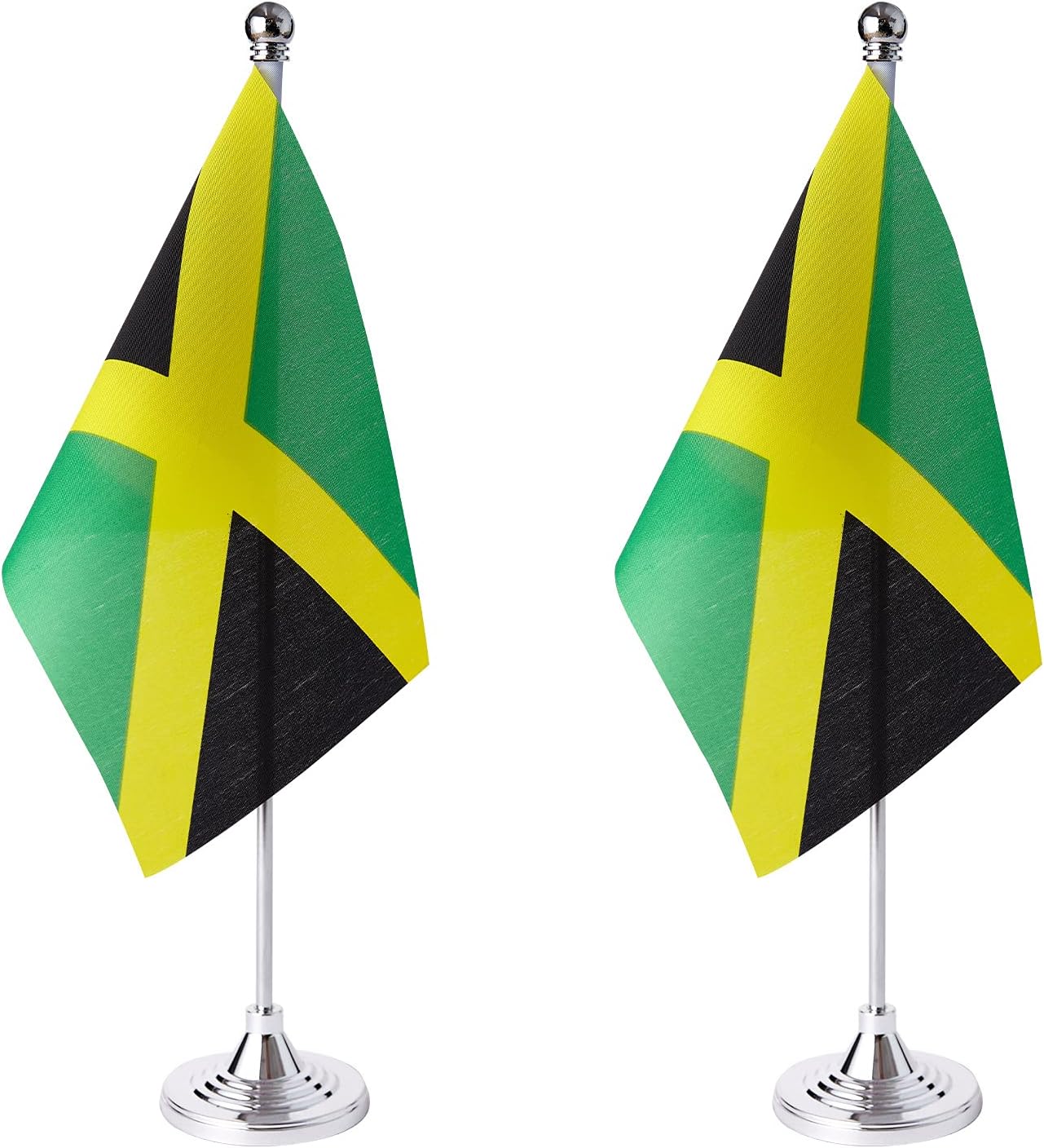 ZXvZYT 2 Pack Jamaica flag Jamaican Table Flag Small Mini Jamaican Desk Flags With Stand Base,International Festival Events Celebration Decorate,Home office Decorations