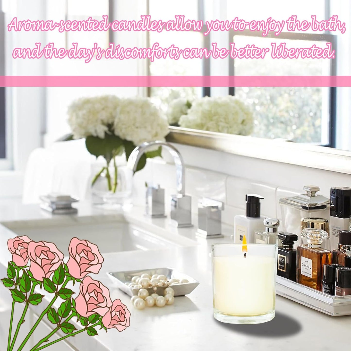 12 Pcs 6 Oz Mini Soy Candles,Rose Scented Bulk Candle Set,Aromatherapy Candle,Great Stress Relieving Scented Candles for Girls as a Gift for Birthdays, Weddings Party Favors!