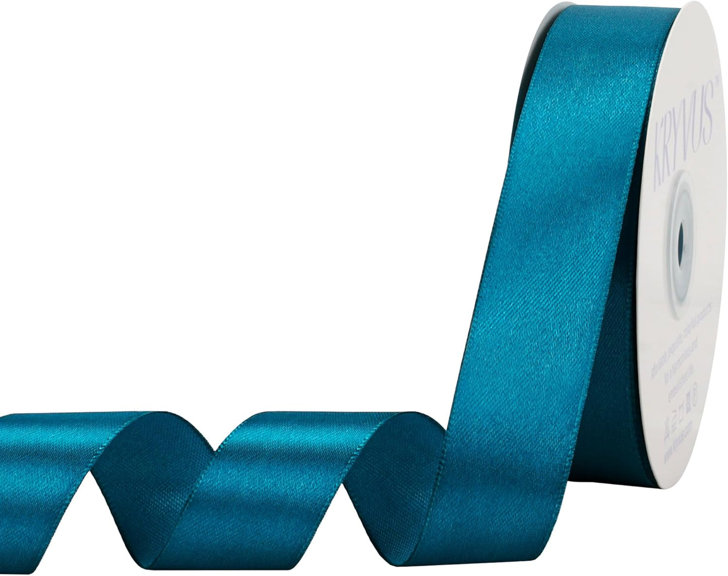 Turquoise Satin Ribbon 1 inch X Continuous 50 Yards, Single Face Polyester Ribbon Perfect for Gift Wrapping, Flower Bouquet, Wedding Decor, Crafts, Bow Making, Sewing and More