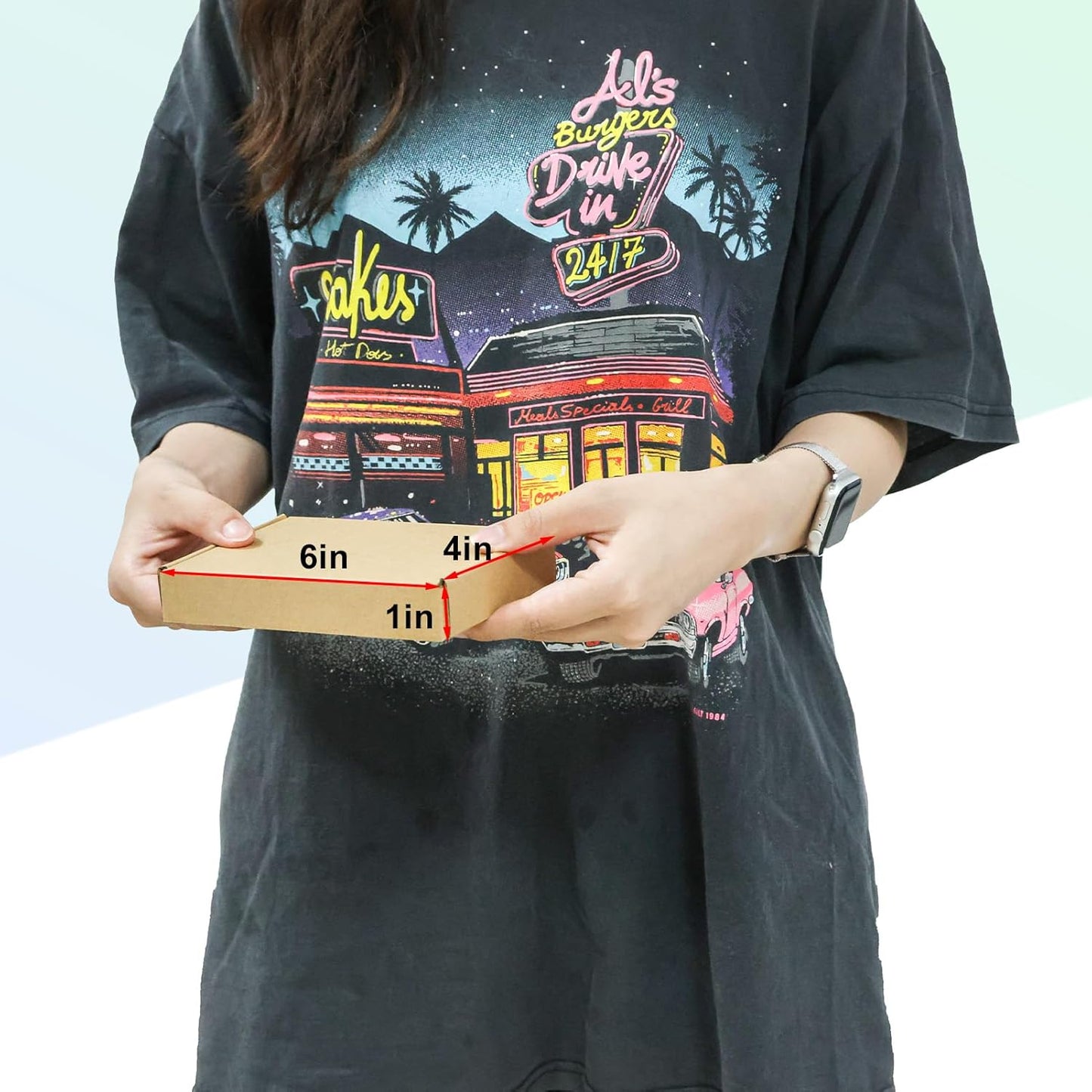 MEBRUDY 6x4x1 Inches Shipping Boxes Pack of 50, Small Corrugated Cardboard Box for Mailing Mailer Packing, Brown