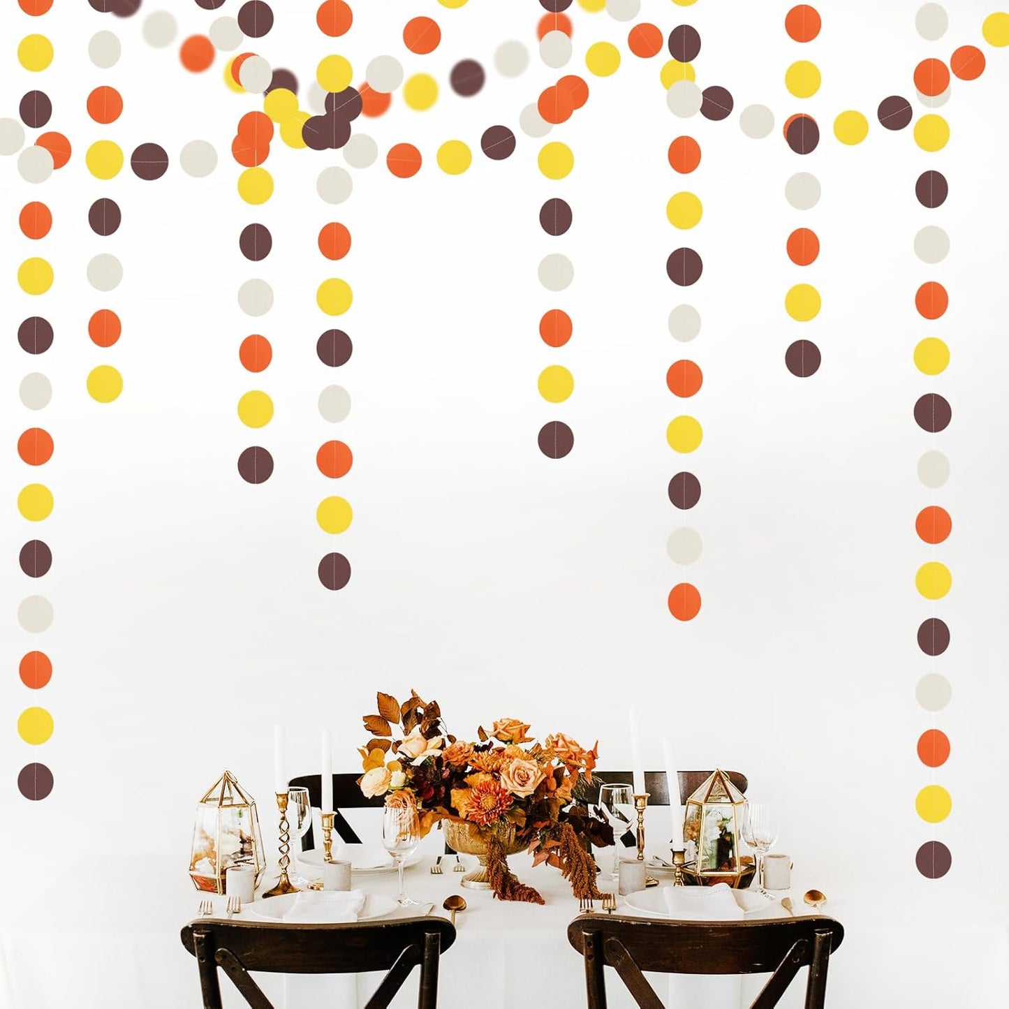 Brown-Orange Yellow Party-Decorations Baby-Shower Garland - 52Ft Fall Autumn Harvest Thanksgiving Friendsgiving Paper Streamers Banner,Birthday Bridal Wedding Bachelorette Hanging Decor Ouruola