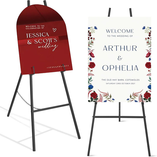 ARTASY 50" Black Easel Stand for Wedding Signs, Posters, Portable Artist Easel for Painting Canvas, Large Display Easel for Home and Office