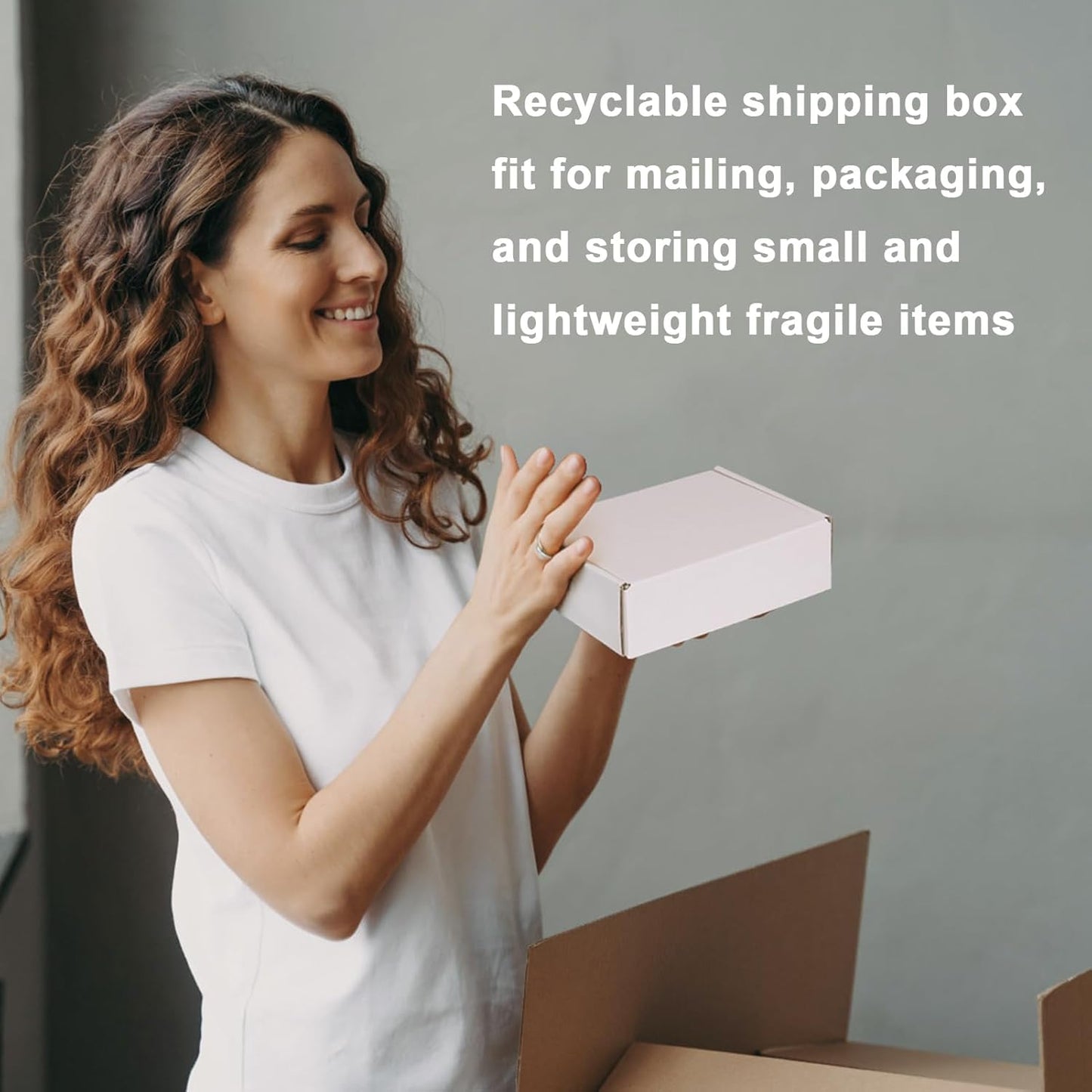 MEBRUDY 7x5x2 Inches Shipping Boxes Pack of 50, Small Corrugated Cardboard Box for Mailing Mailer Packing, White