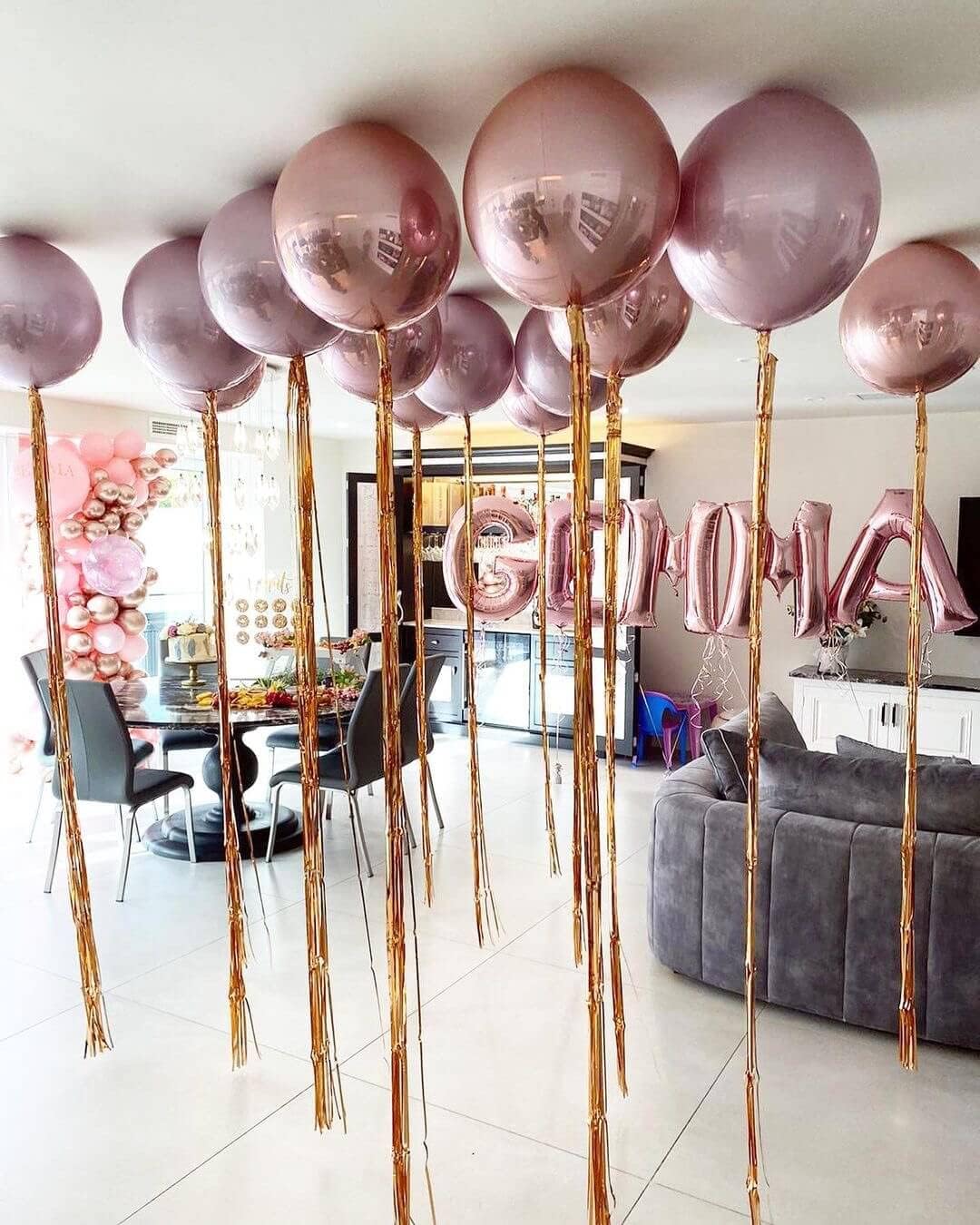 6 Pack Rose Gold 22 Inch 4D Foil Balloons Big 360 Degree Round Sephere Mylar Balloons Mirror Finish Metallic Balloons for Wedding,Birthday,Bachelorette,Baby Shower Decorations Party Supplies