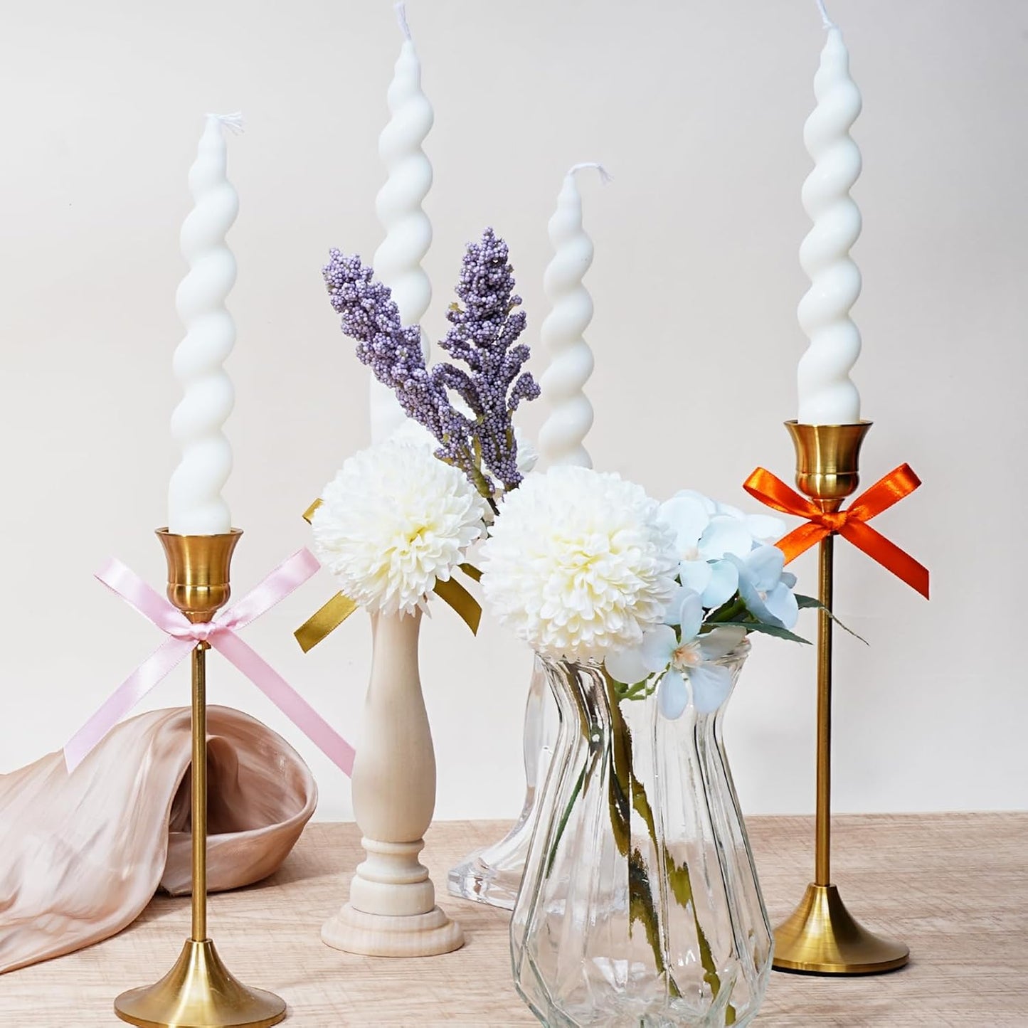 LaRibbons Orange Ribbon 3/8 Inch 25 Yards Luxury Double Faced Russet Orange Silk Ribbon for Flower Bouquet Crafts Gift Wrapping Wedding Party Decoration