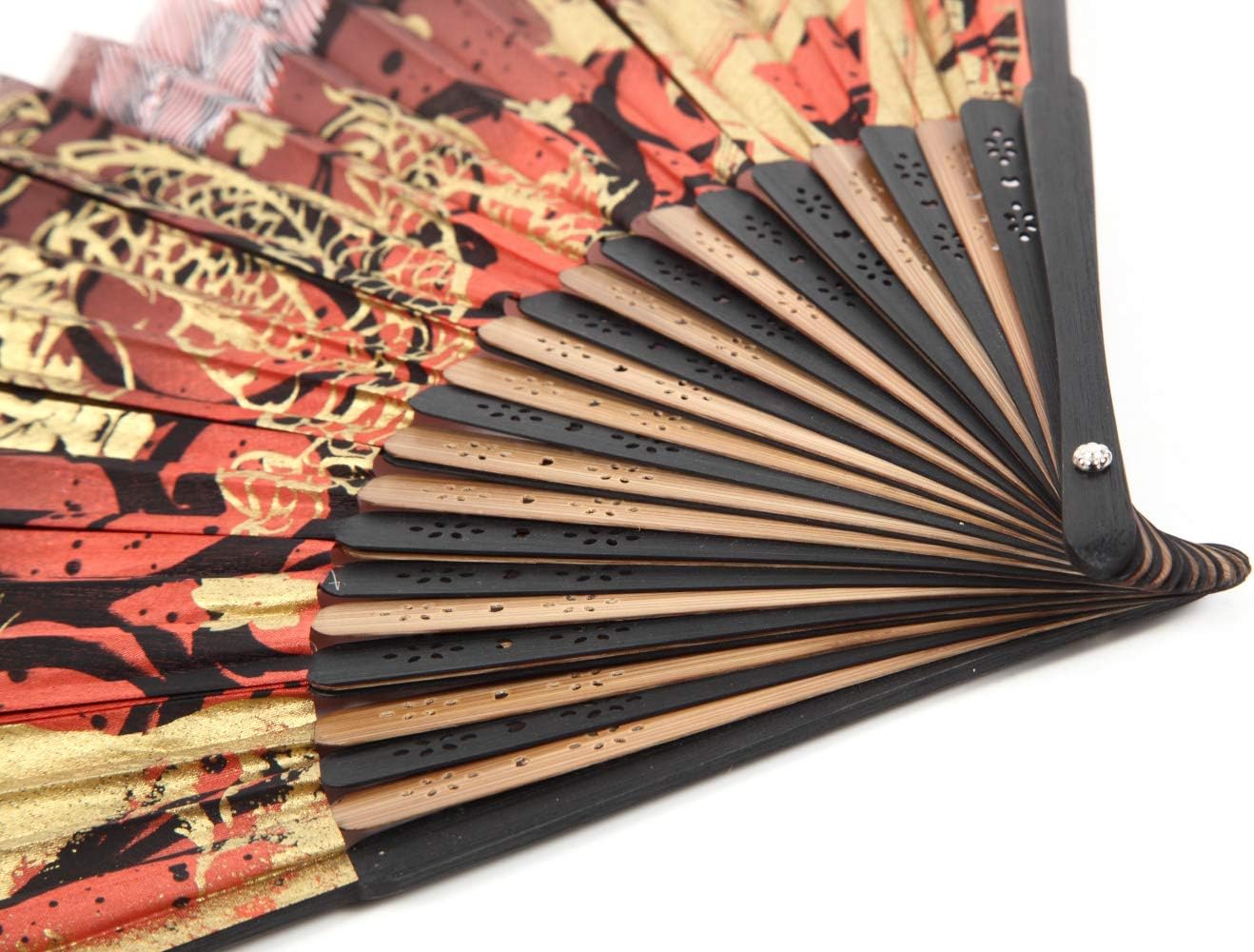 Terra Distribution Folding Fan [Japan Import] Hand Fans for Women Foldable, Japanese Fan, Unique Design, Handmade Bamboo, Silk Fan, 8.6" (22cm), Abanicos de Mano (548 (Yin Yang Dragon Tiger))