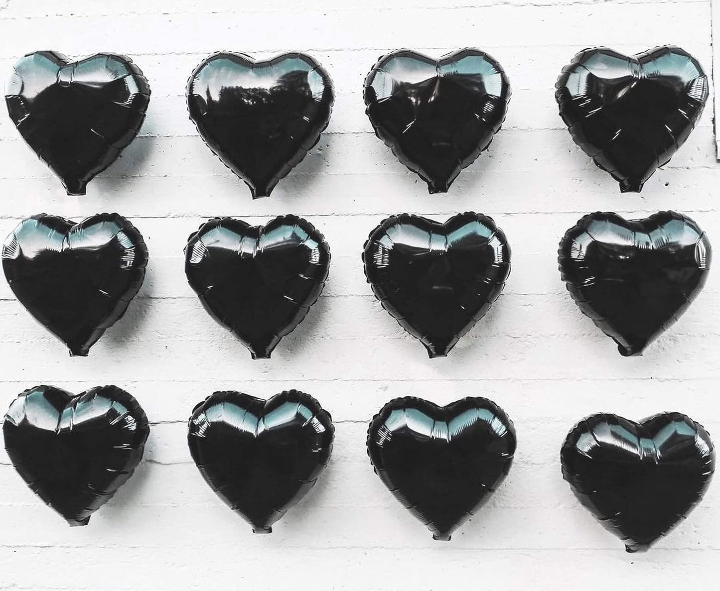 10Pcs Black Foil Heart Shaped Balloons 18 Inch Heart Mylar Balloons For Baby Shower Wedding Valentine Decorations Love Balloons Party Decorations