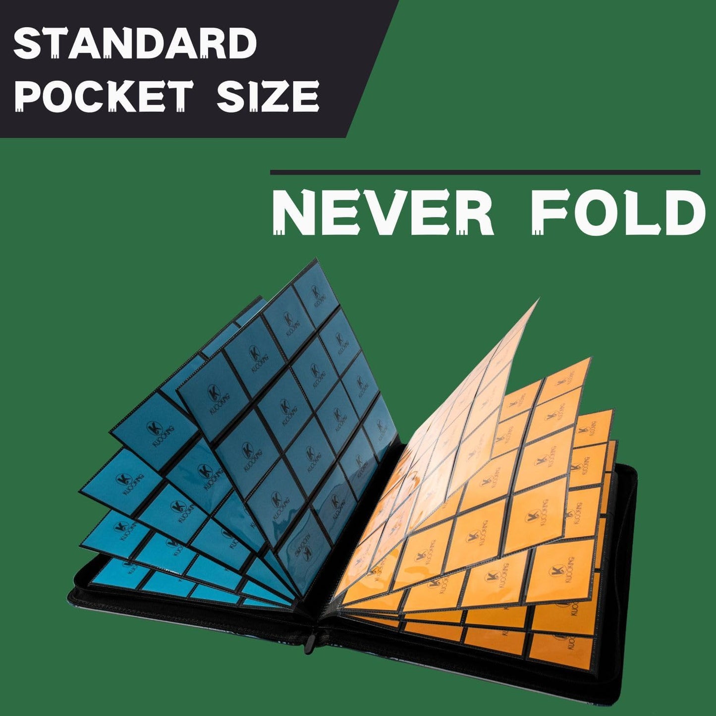 1000+ Pockets Trading Card Binder, 16-Pocket Card Ablum Compatible with MTG,Sports Cards & Other Standard Size Trading Cards (Green)
