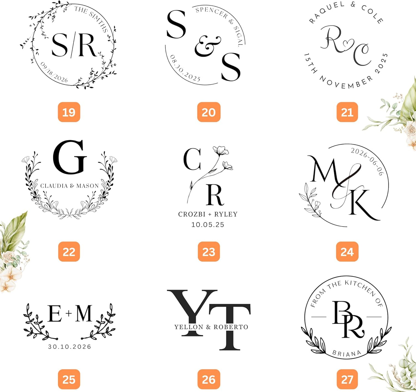 Custom Wedding Embosser, Personalized Embosser for Envelope, Invitation Card and Napkin, Steel Seal Embosser for Name, Monogram and Initials, Custom Logo Embosser (Wedding)