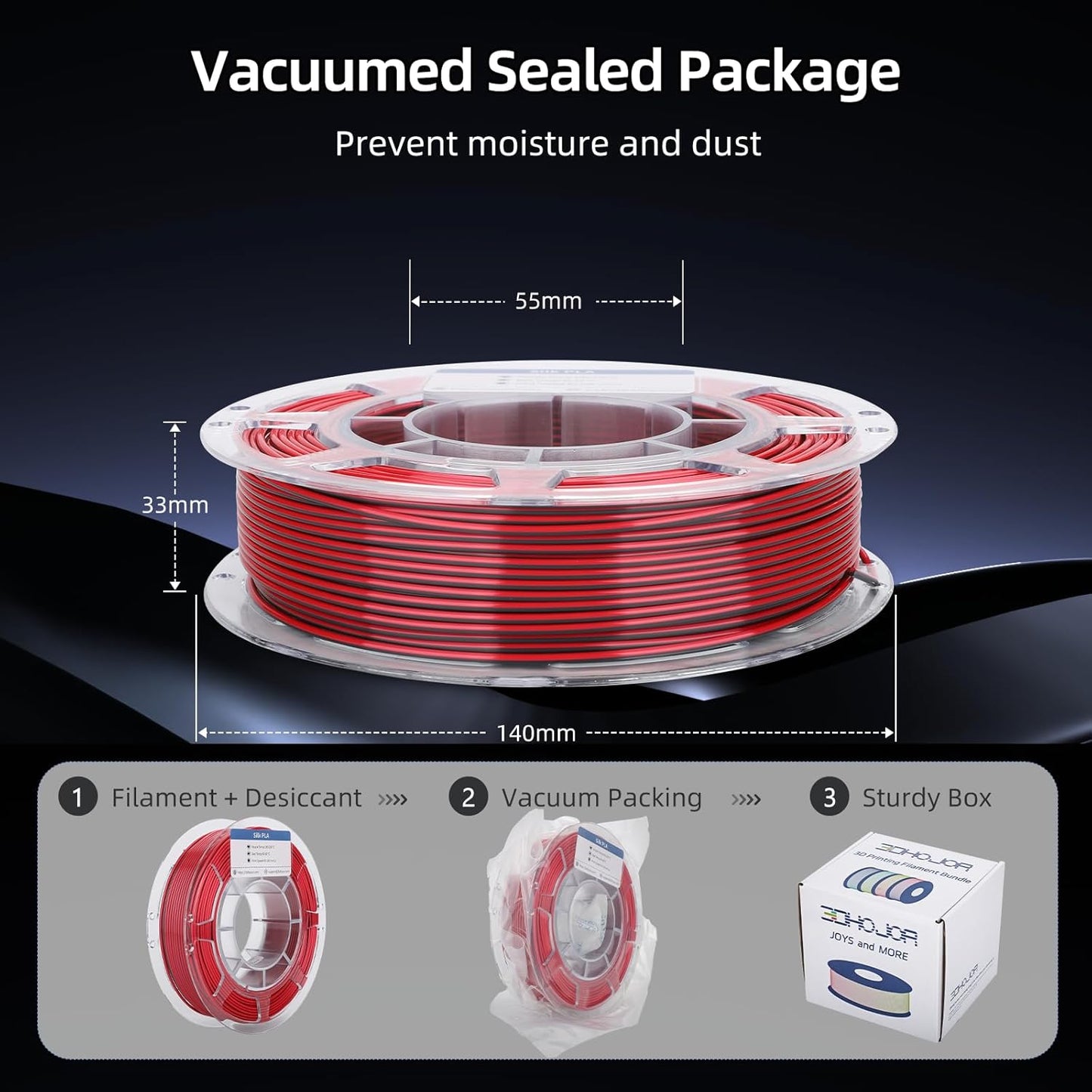 3D Printer Filament Bundle, Silk PLA Filament 1.75mm, Dual Color Filament 200gX 4 Spools Silk Filament Bundle Multicolor