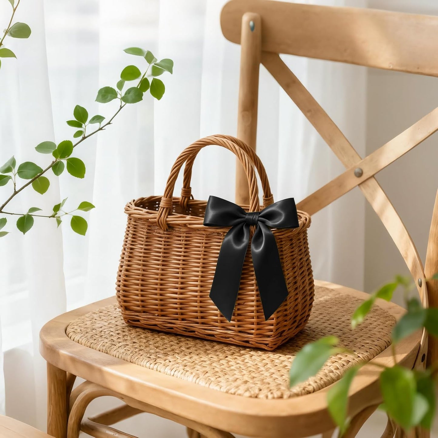 Solid Color Double Faced Black Satin Ribbon 1" x 25 Yards Ribbons Use for Bows Bouquet, Gift Wrapping, Floral Arrangement