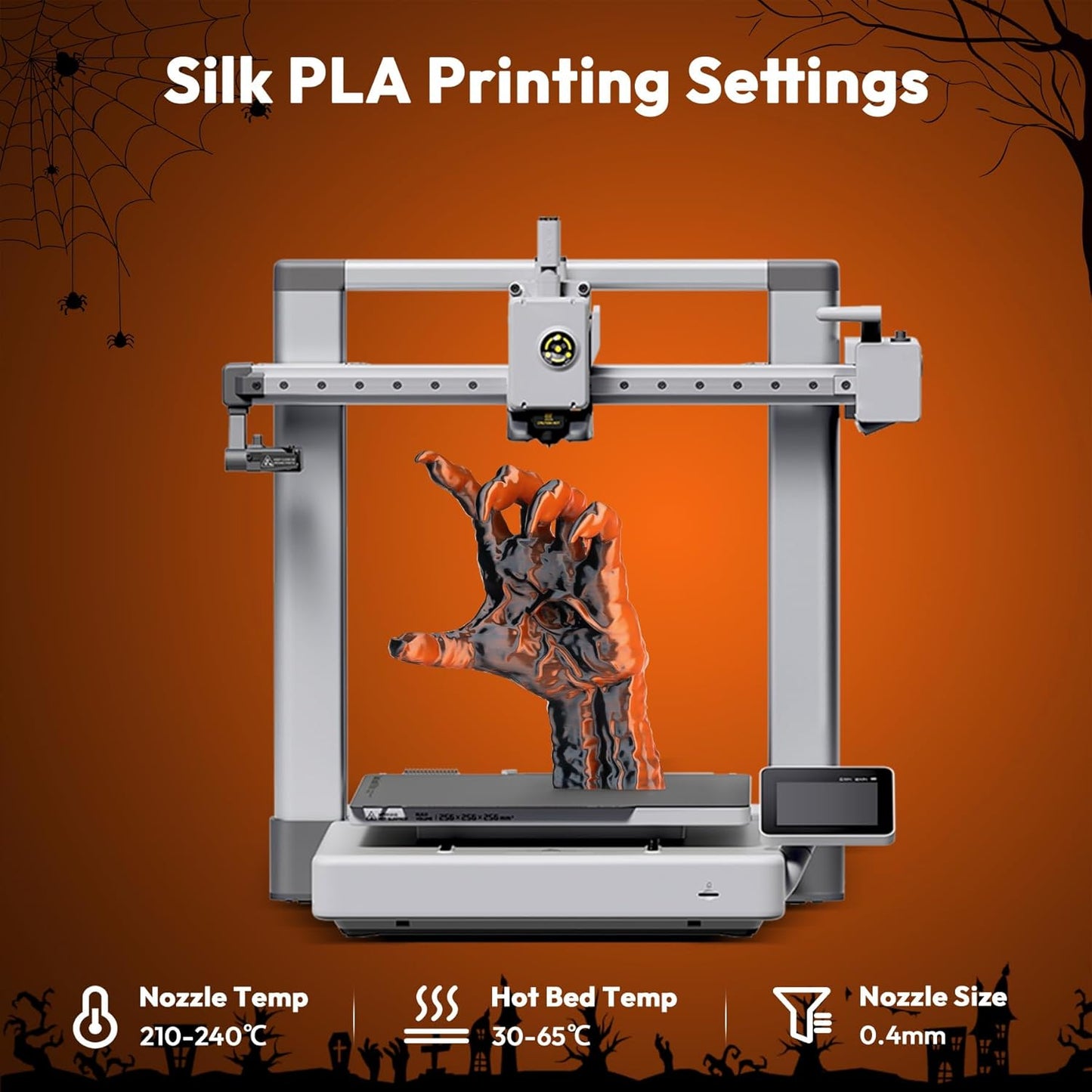 AMOLEN Silk PLA 3D Printer Filament Bundle 2KG, Dual Color PLA 1.75mm Pack, Shiny Color Change 3D Printing PLA Filament for Most FDM 3D Printer, Black Orange & Black Pink, 1KG X 2 Spools