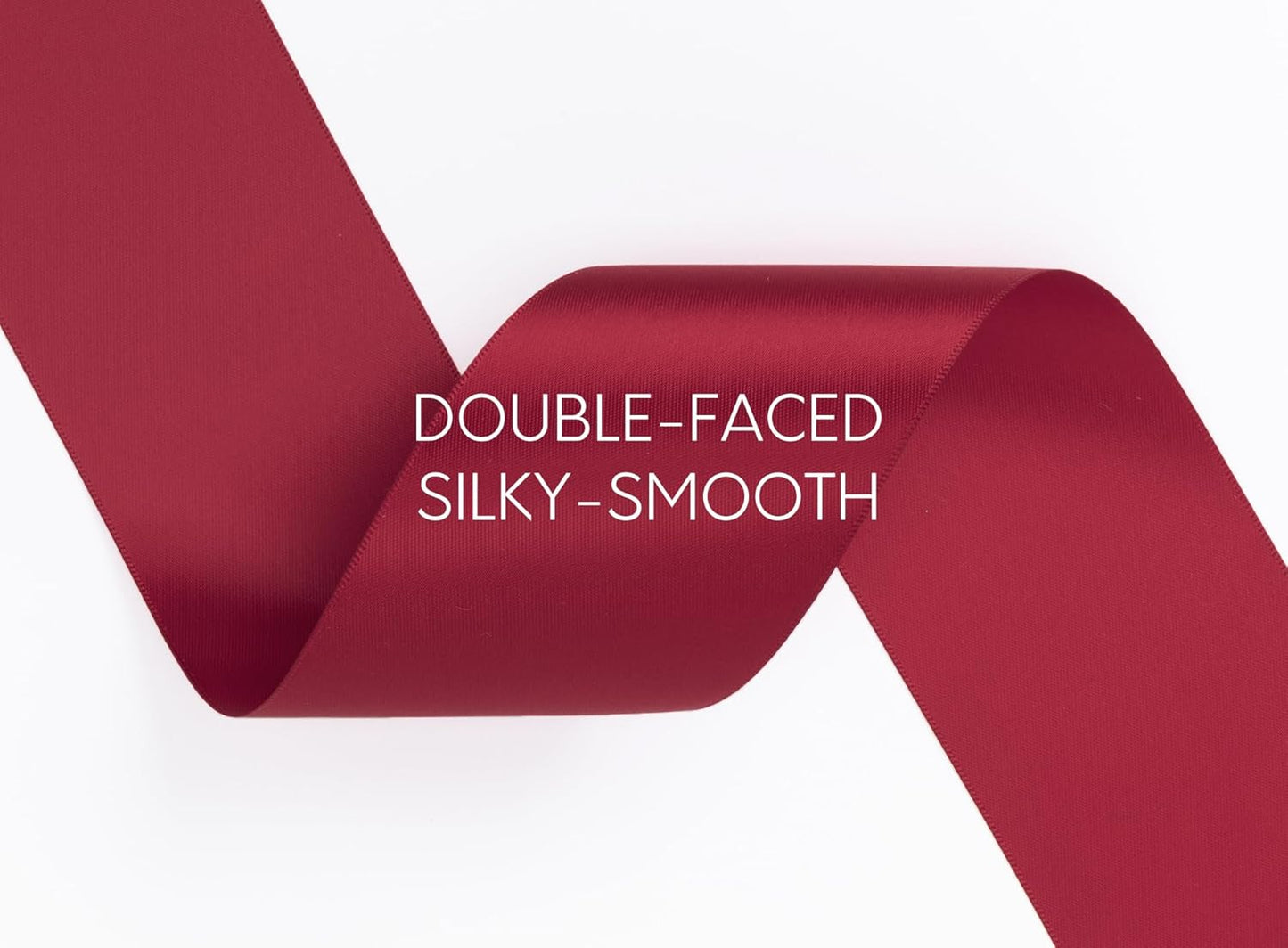 Burgundy Satin Ribbon 2.5 Inch Double-Faced Ribbons 25 Yards for Christmas Gift Wrapping Flower Bouquet Wedding Paper Bows Invitations Crafts