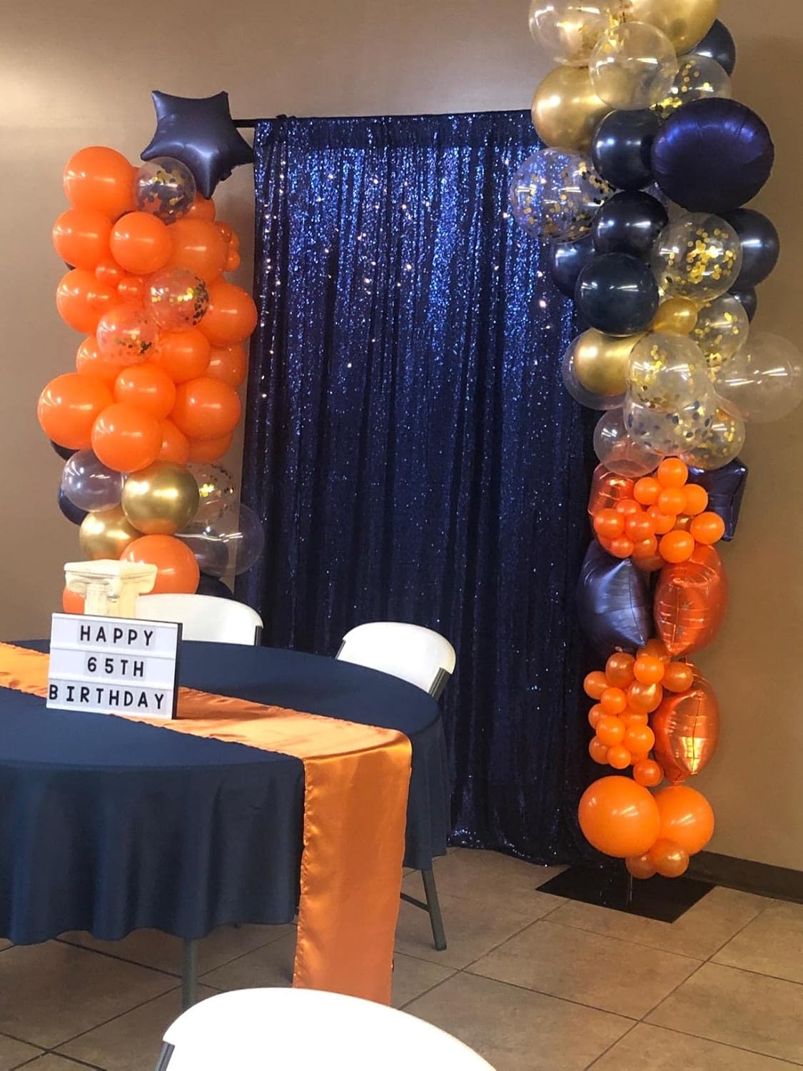 Navy Blue Sequin Backdrop Curtains 2 Panels 4FTx8FT Glitter Navy Blue Photo Backdrop Drapes Party Wedding Baby Shower Curtain Sparkle Photography Background Backdrop