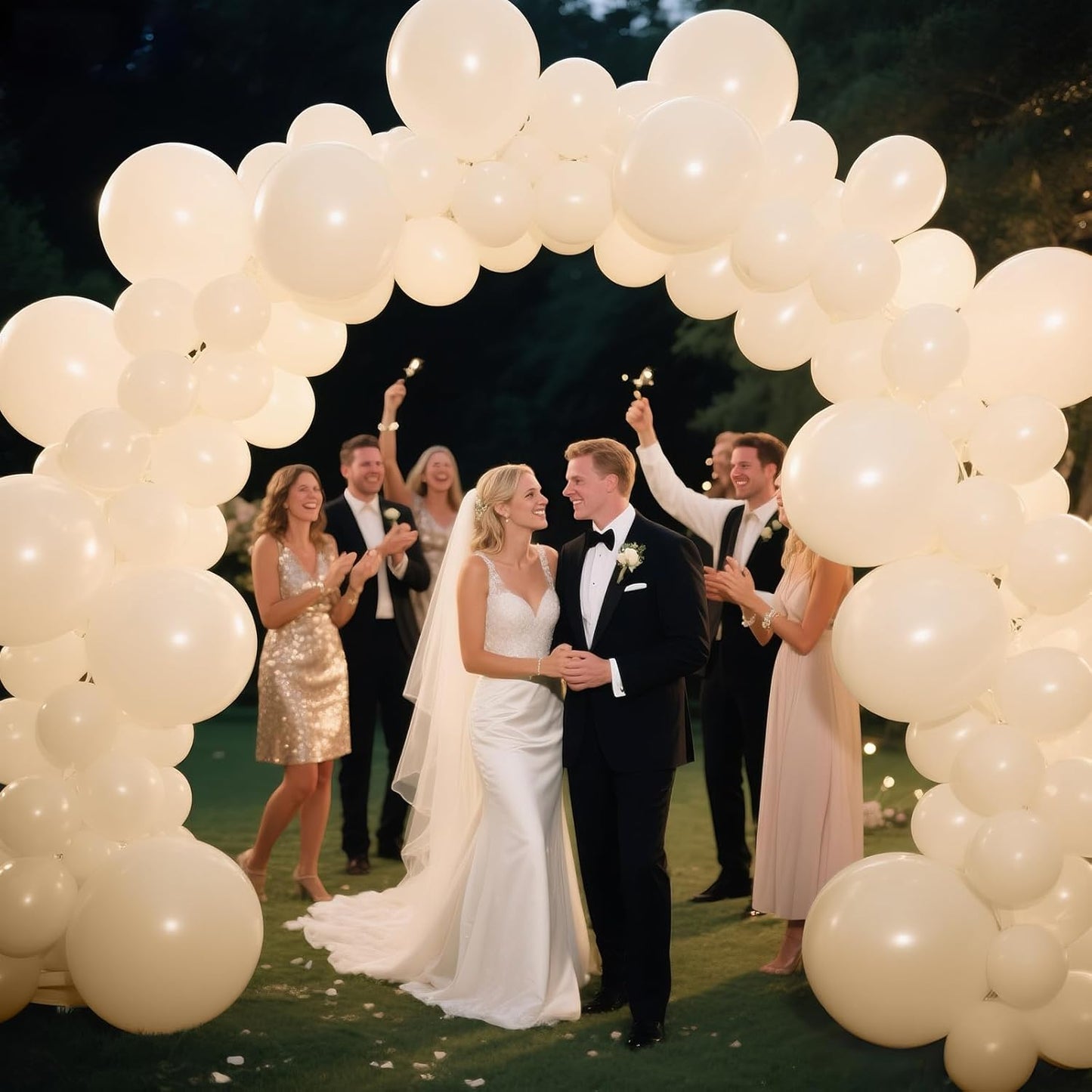 KAWKALSH Sand White Balloon Arch Kit 111Pcs 18 12 5 Inch Latex Party Balloons Garland for Birthday Baby Shower Wedding Engagement Anniversary Christmas Party Decorations