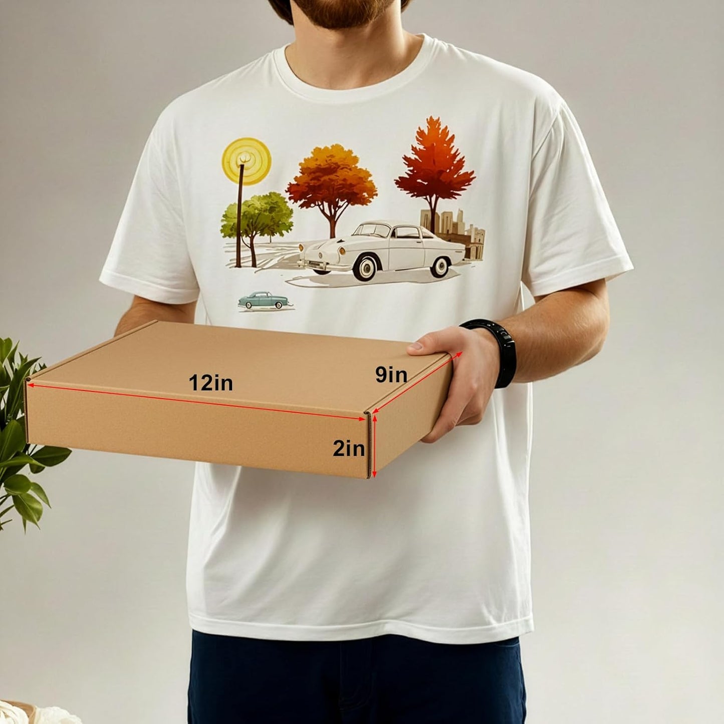 MEBRUDY 12x9x2 Inches Shipping Boxes Pack of 20, Small Corrugated Cardboard Box for Mailing Mailer Packing, Brown