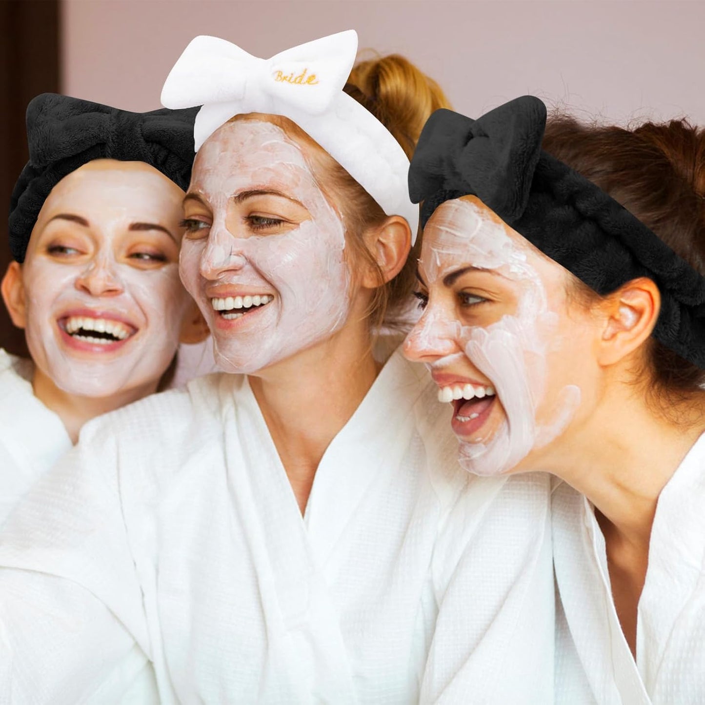 Semato Bachelorette Party Favor Set - Bride & Bridesmaid Spa Headbands (1 Bride + 7 Blue)