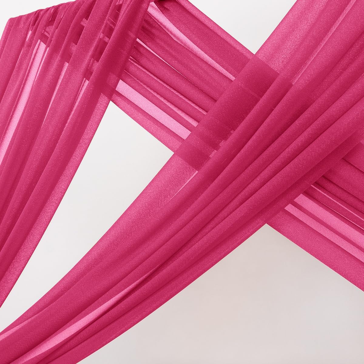 MLMC Hot Pink Wedding Arch Draping Fabric 4 Panels 29" x 20 FT Extra Long Gauze Drapes Sheer Backdrop Curtains 6.6 Yards Outdoor Drapery Panels for Wedding Ceremony Party Ceiling Decoration
