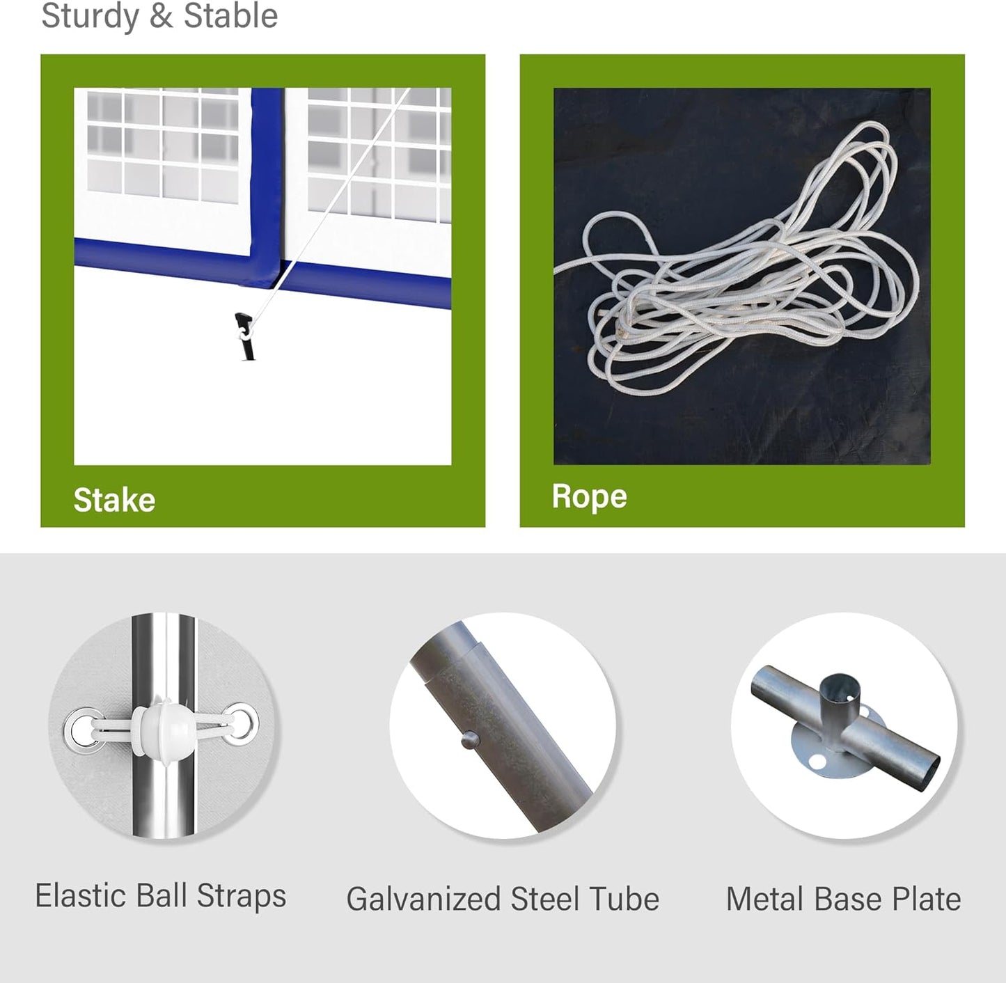 HERA'S PALACE 16'x 32' Outdoor Tents for Parties Large Canopy Tent with 12 Removable Sidewalls Heavy Duty Party Tent for Graduation Wedding and Birthday (Blue)