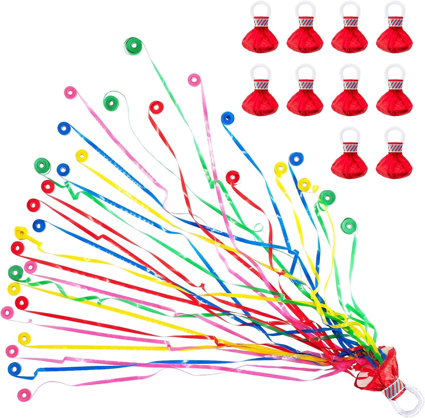 Confetti Poppers, 10Pack Plastic No Mess Streamers, Party Poppers for Birthday,Wedding,Celebrations,Graduation Party (Colorful, 10 Pack)