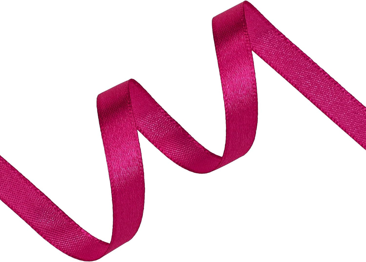 Rose Red Satin Ribbon 3/8 inch X Continuous 25 Yards, Single Face Polyester Ribbon Perfect for Gift Wrapping, Flower Bouquet, Wedding Decor, Crafts, Bow Making, Sewing and More