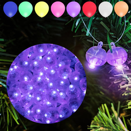 Aogist 100Pcs Balloon Lights with Hook,Long Standby Time,Waterproof Mini Light for Birthday Party Wedding Christmas Halloween Easter Decorative (Flash, Purple)
