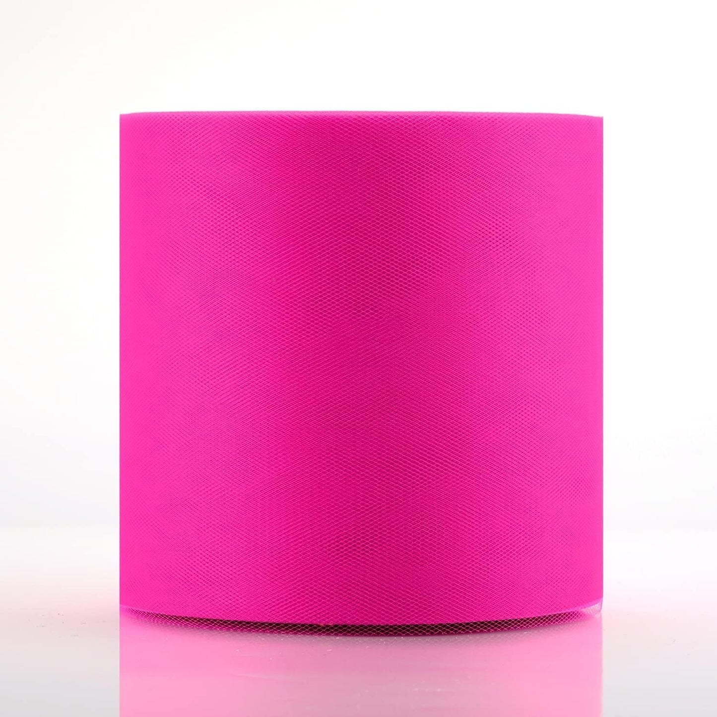 Tulle Fabric Roll, 6” by 200 Yards (600FT) Tulle Organza Fabric Spool for DIY Tutu Skirt Baby Shower Decor Wedding Backdrop Crafts Birthday Party Supplies (Fuchsia)