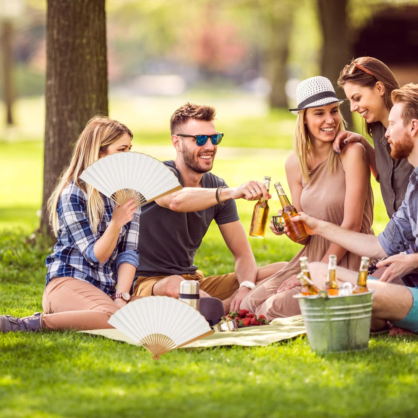 Premium White Folding Fan – Elegant Blank Canvas Crafted for Hand-Painted Art and Creative Masterpieces (Elegant Simplicity & Creative DIY, Pristine)